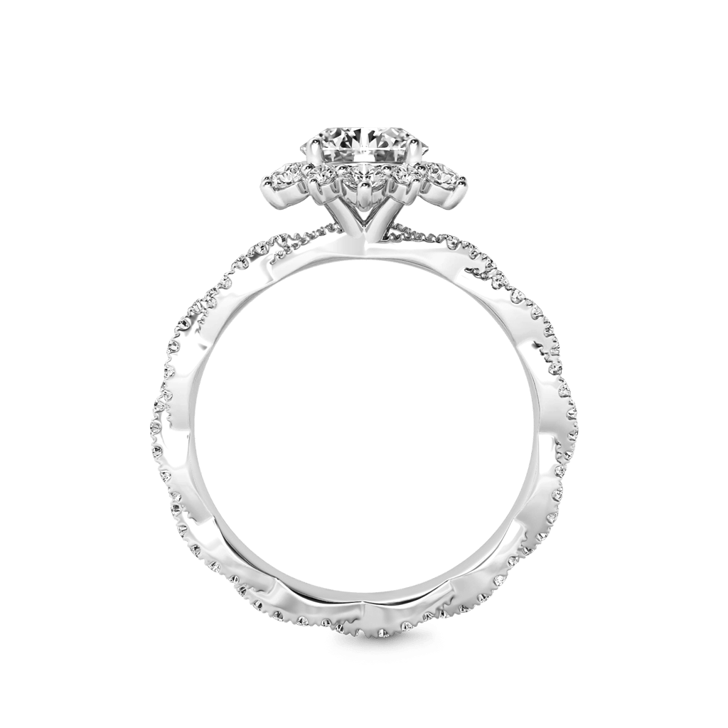 Round Cut Cluster Twisted Ring image number 2