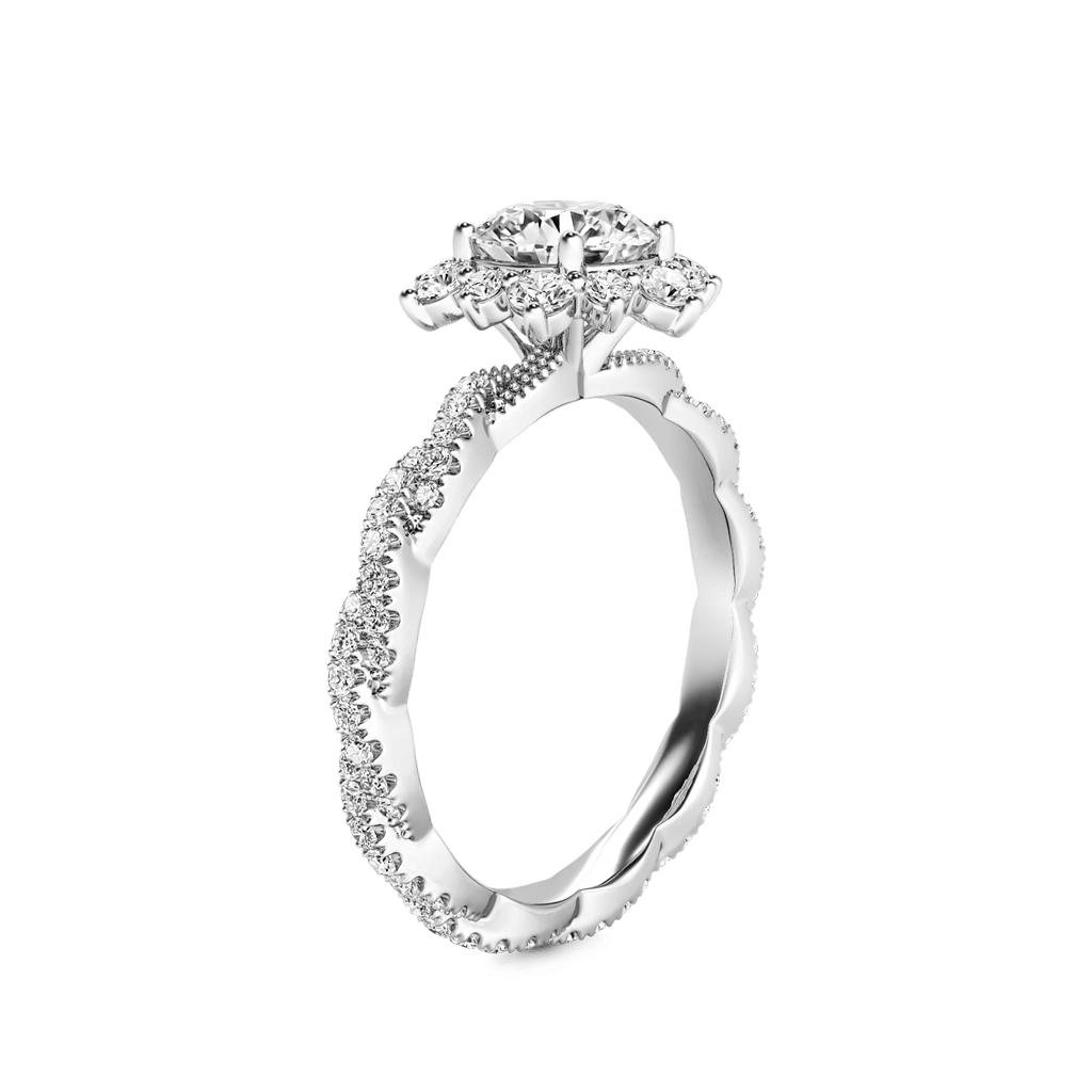 Round Cut Cluster Twisted Ring image number 3