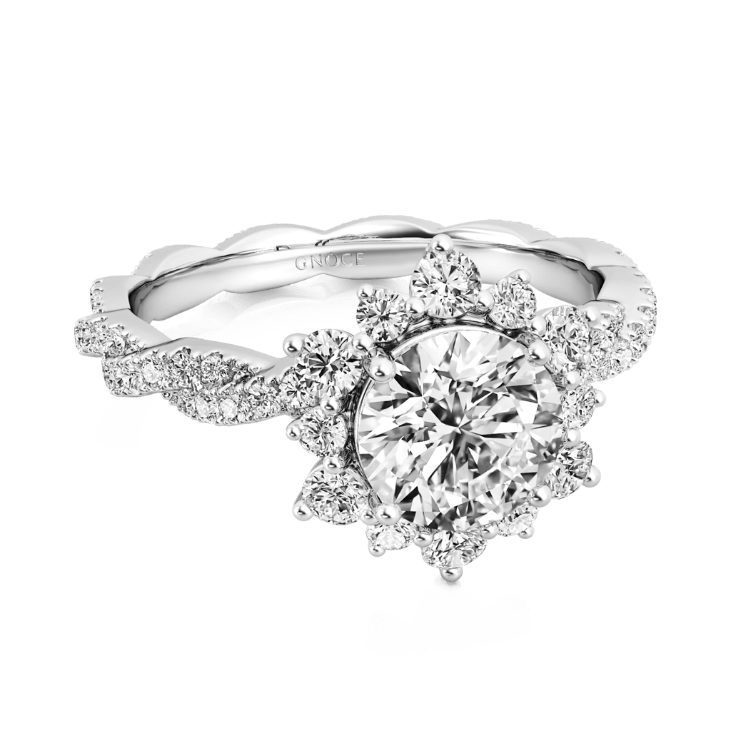 Round Cut Cluster Twisted Ring image number 1