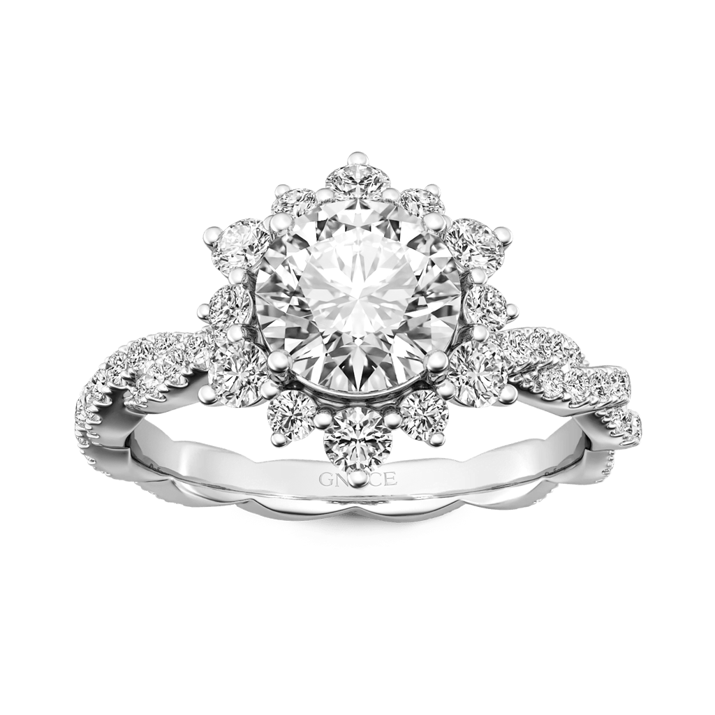 Round Cut Cluster Twisted Ring image number 0