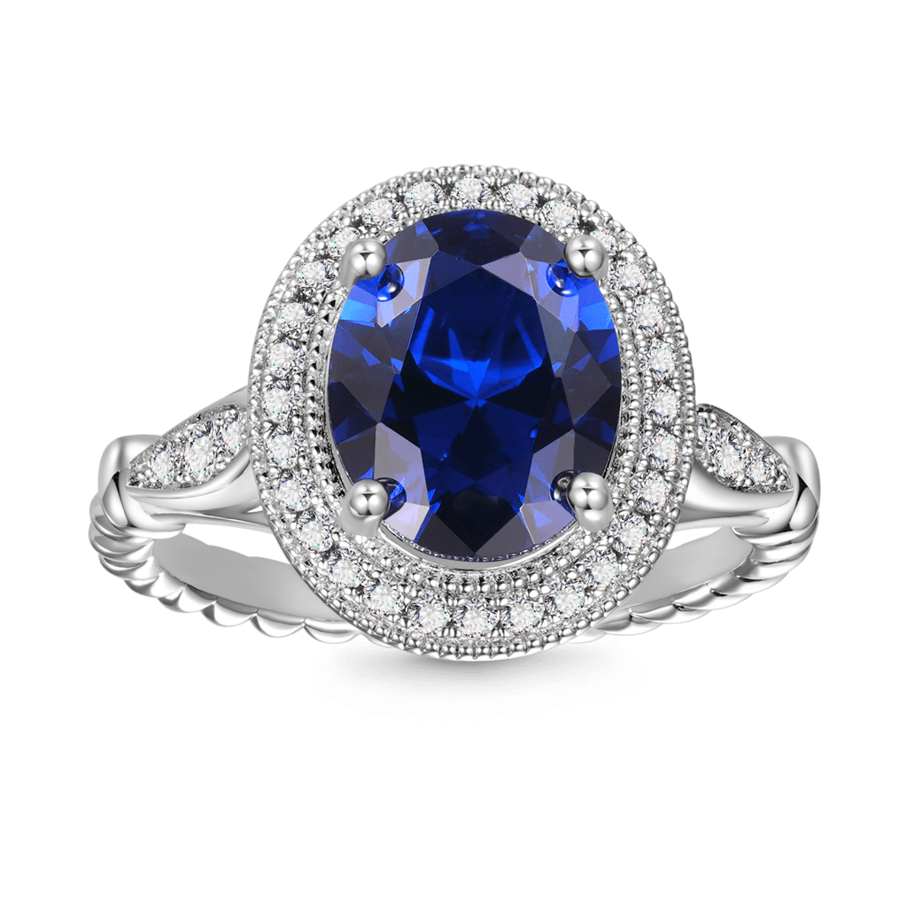 Oval Cathedral Halo Twist Cocktail Ring image number 0