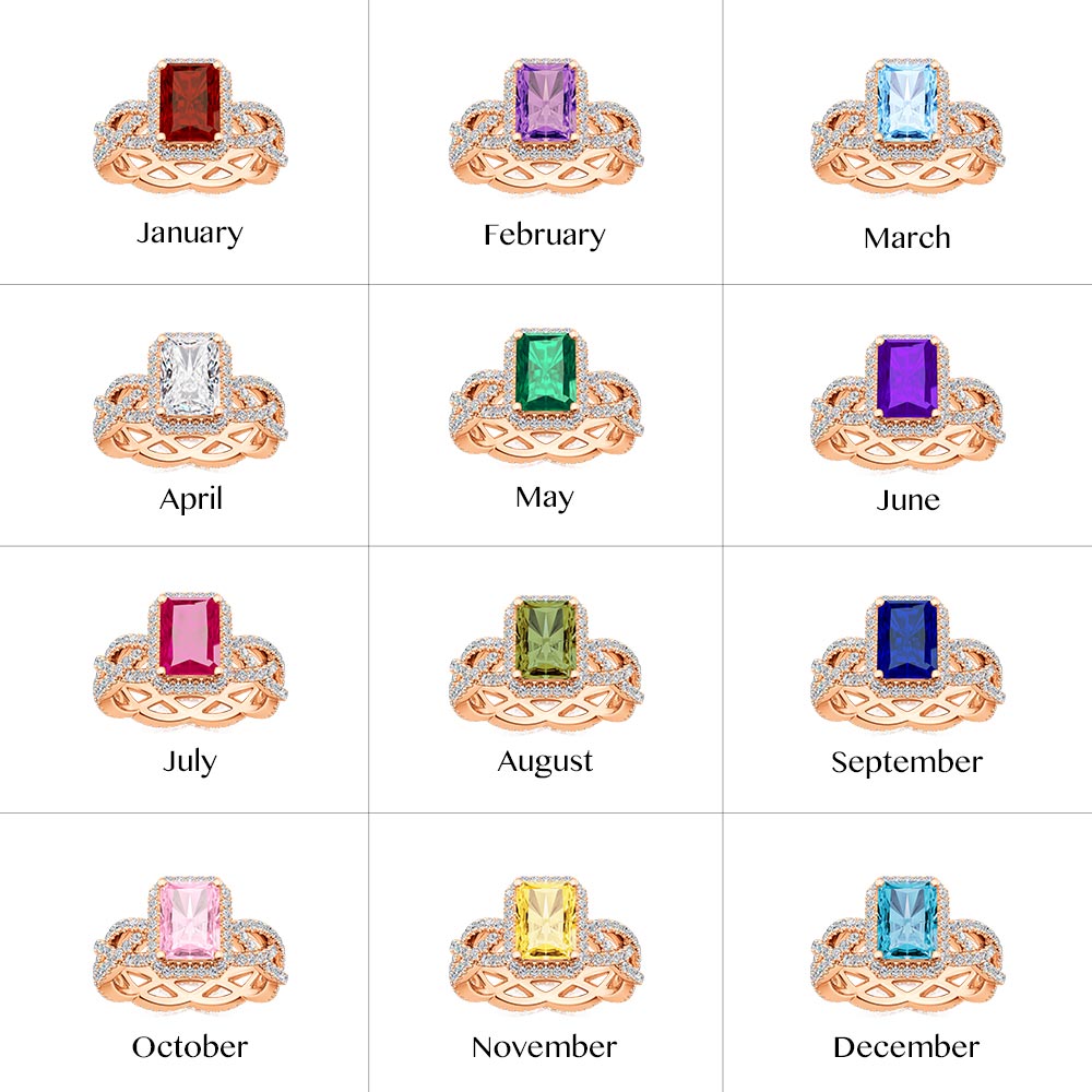 Radiant-cut Halo Crossover Ring image number 4