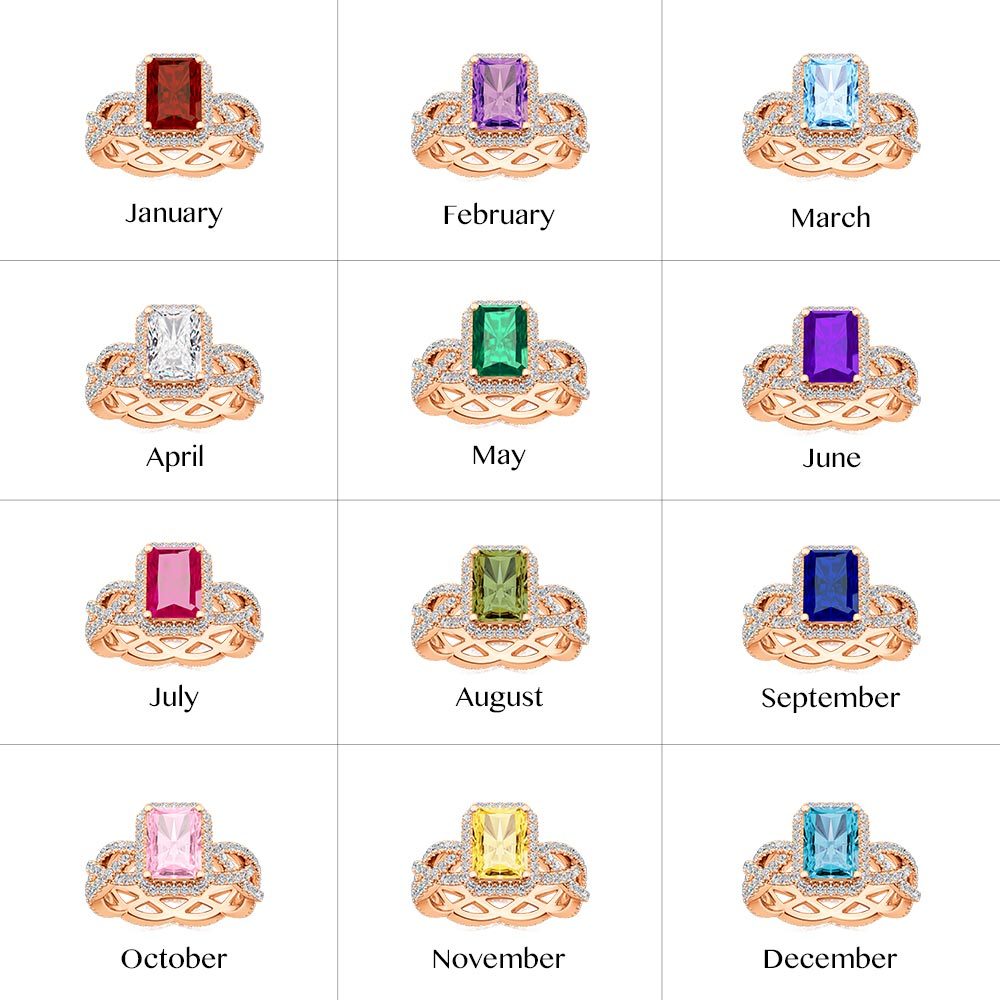 Radiant-cut Halo Crossover Ring image number 4