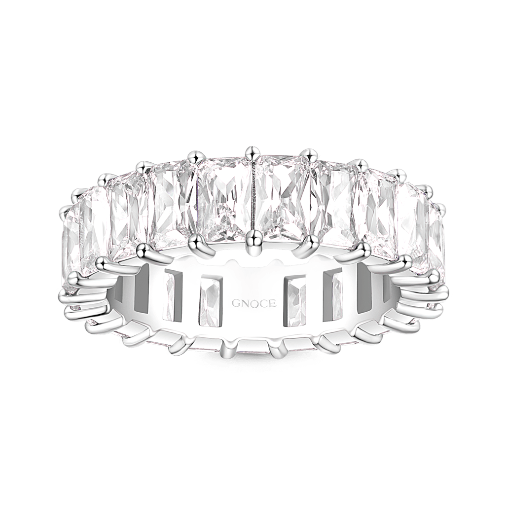 White Topaz Baguette Cut Band Ring image number 0
