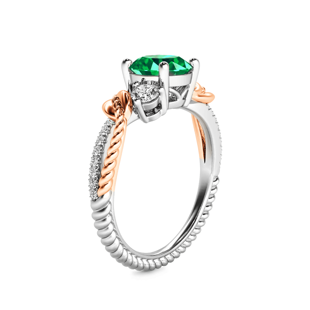 Two-tone Three Stone Twisting Ring image number 3