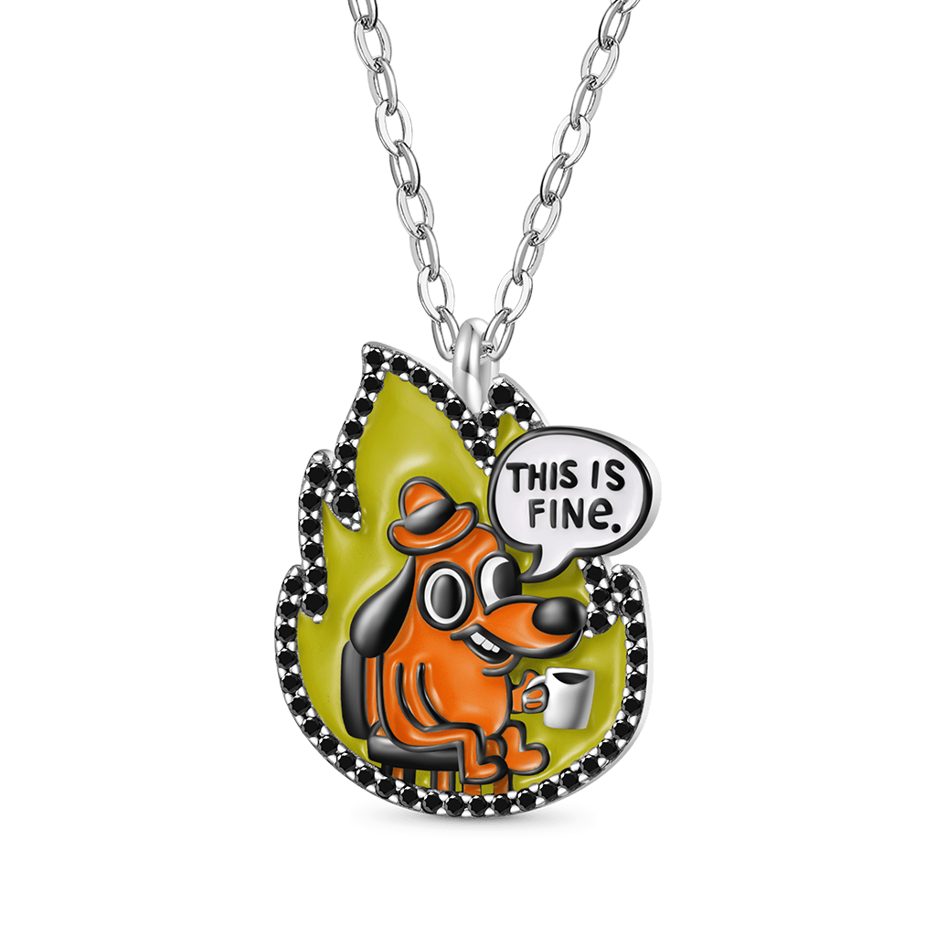 This Is Fine Necklace - Flame image number 0