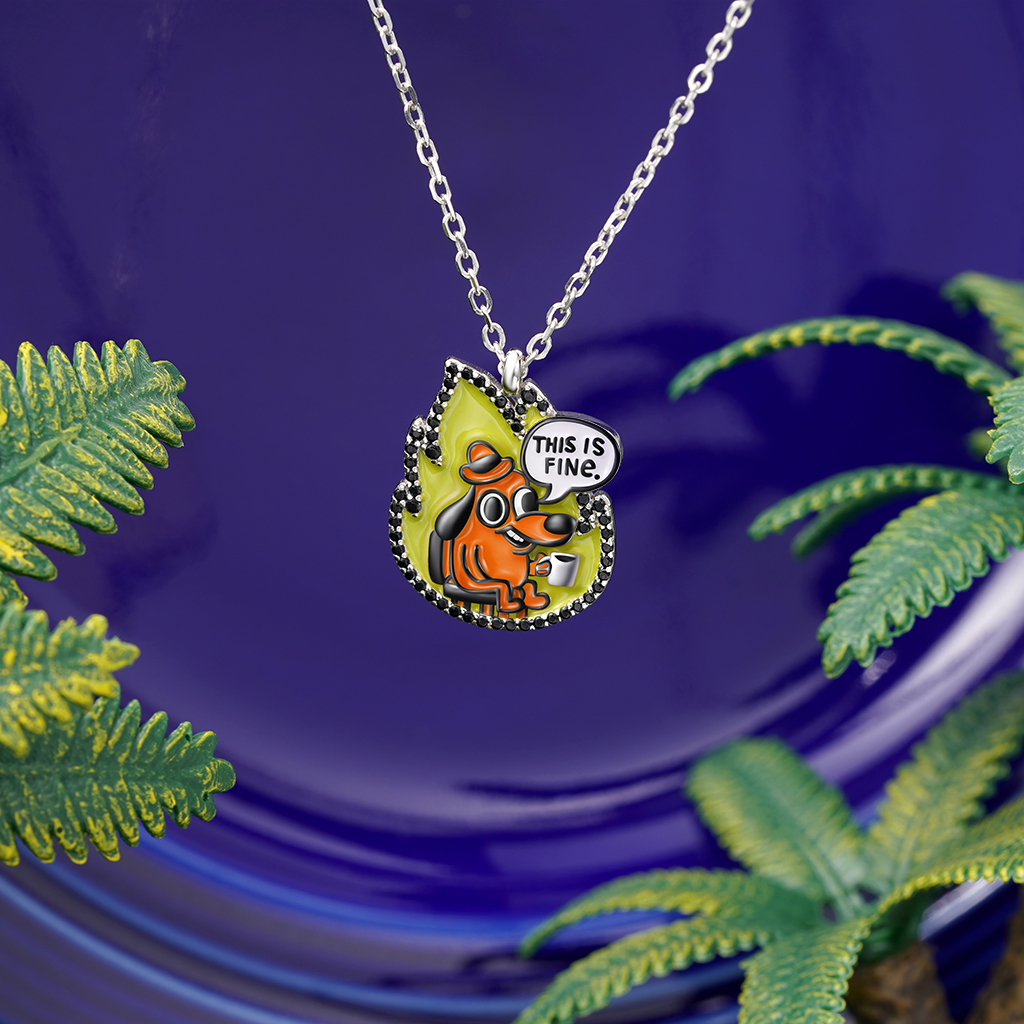 This Is Fine Necklace - Flame image number 2