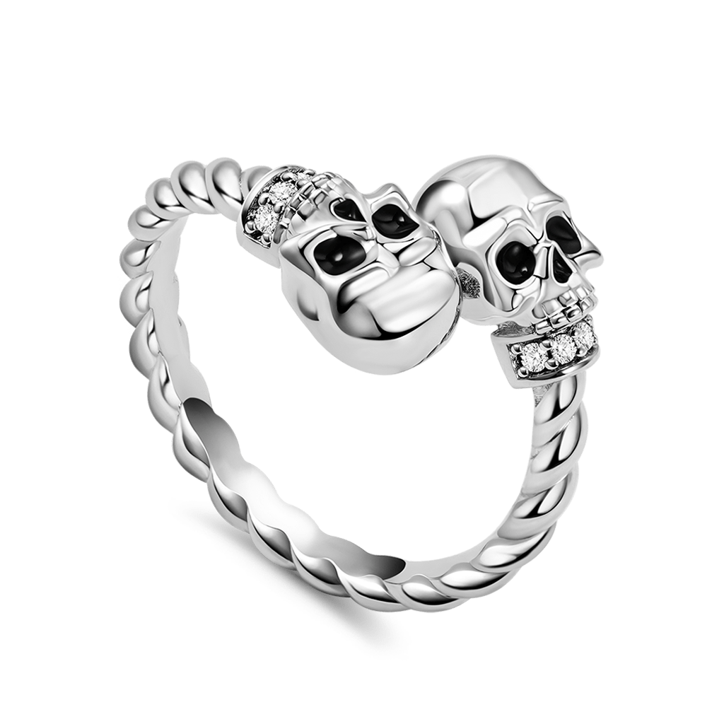 Adjustable Skulls Twisted Rope Ring image number 1