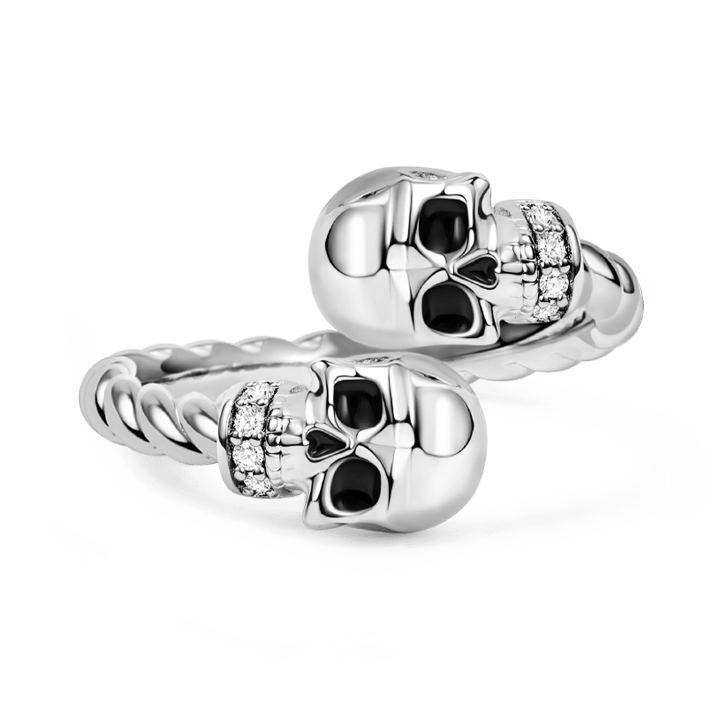 Adjustable Skulls Twisted Rope Ring image number 0