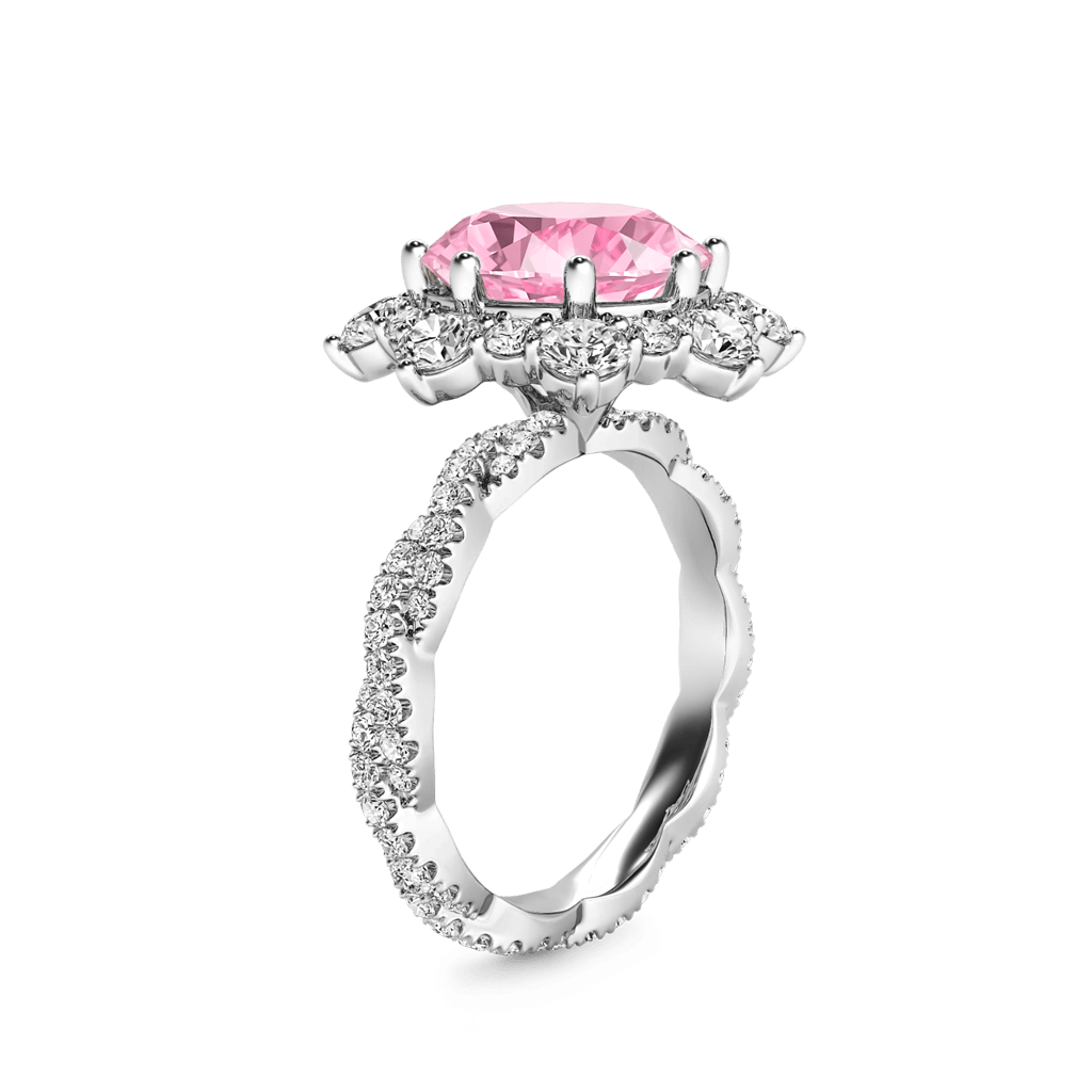 Round-cut Cluster Halo Ring image number 3