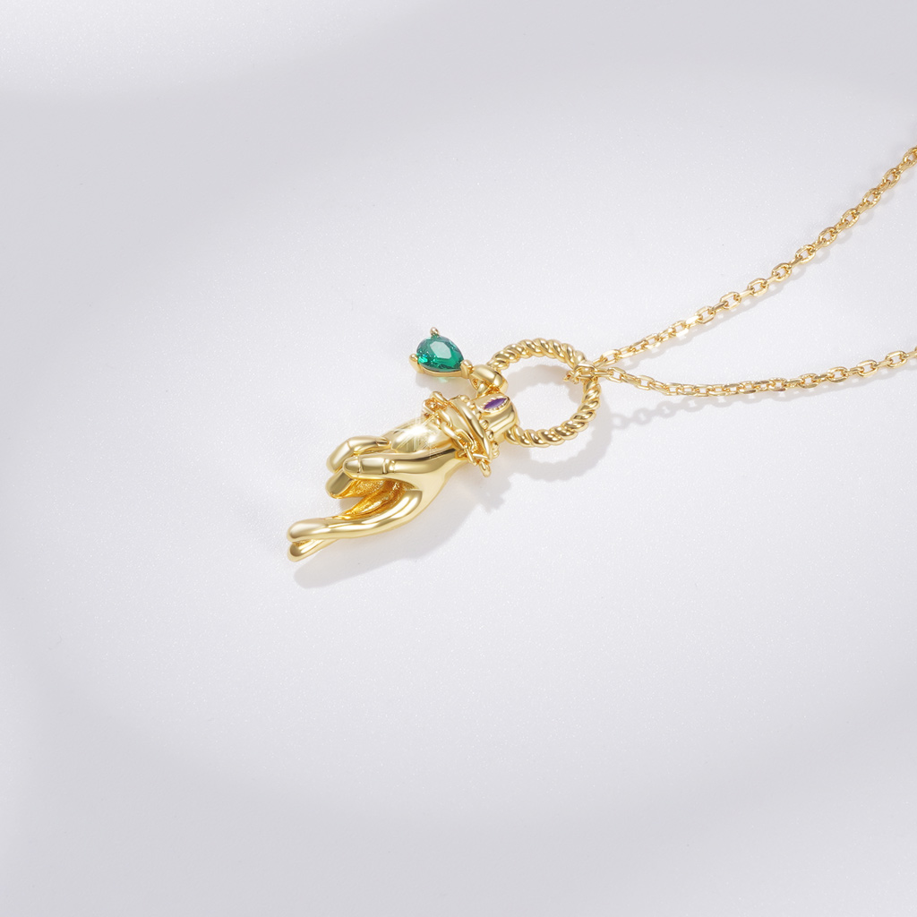 "Get Lucky" Gesture Twisted Rope Necklace image number 2