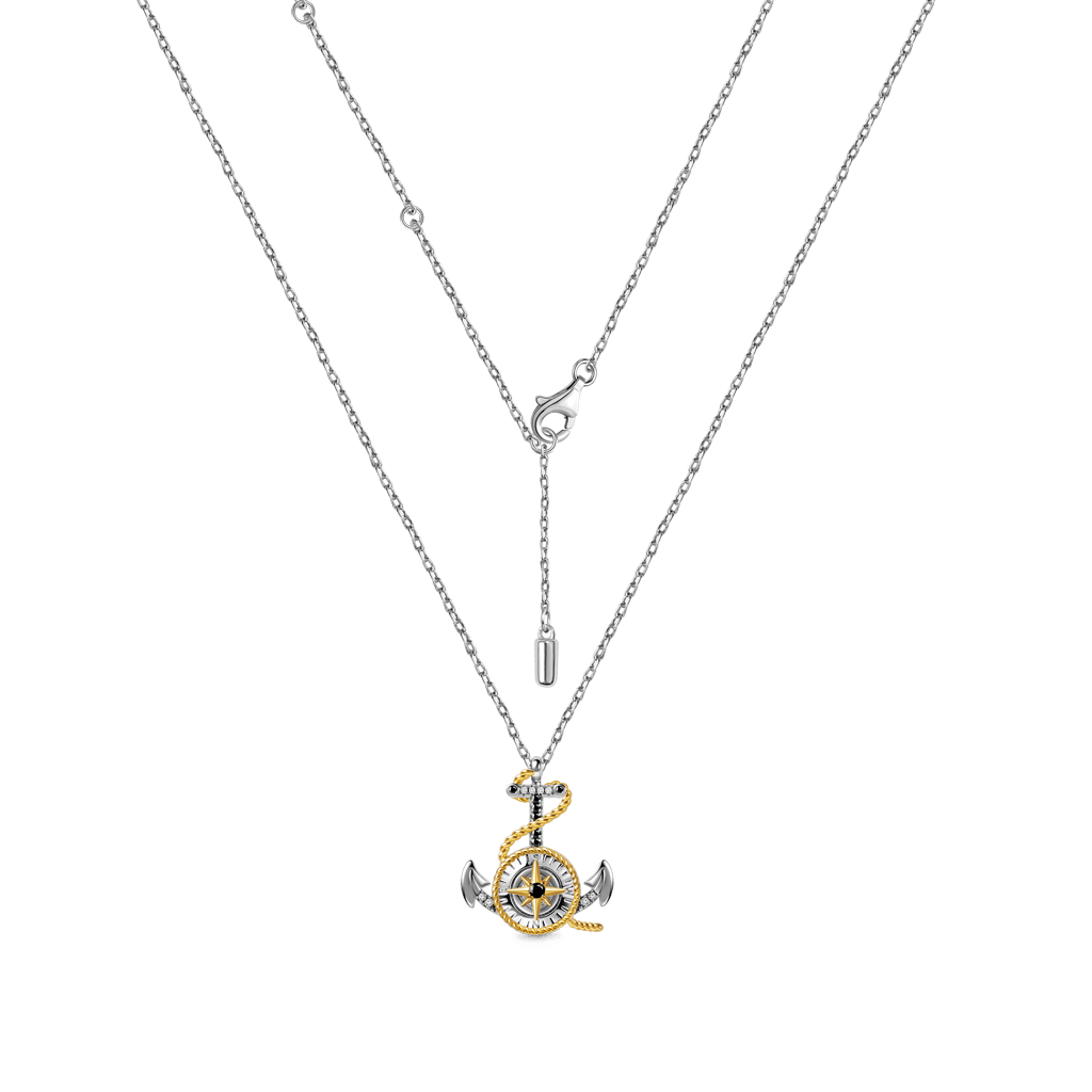 Anchor & Compass Twisted Rope Necklace image number 1