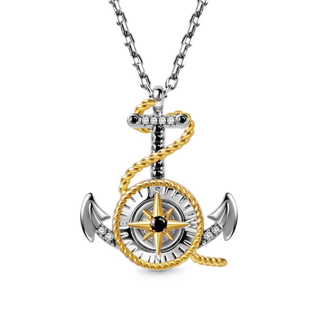 Anchor & Compass Twisted Rope Necklace image number 0