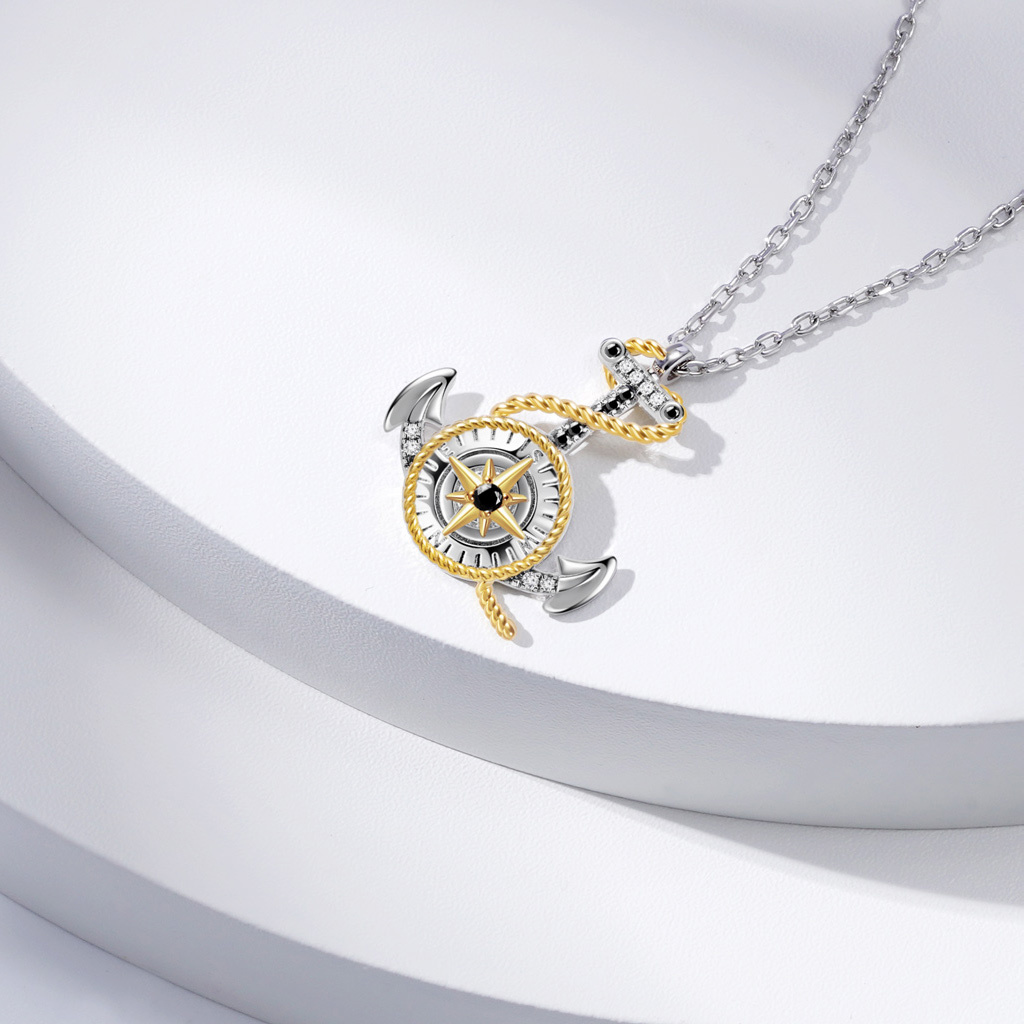 Anchor & Compass Twisted Rope Necklace image number 2