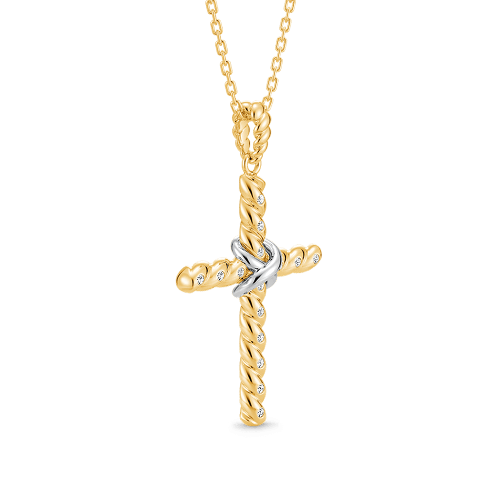Twisted Rope Cross Necklace image number 2
