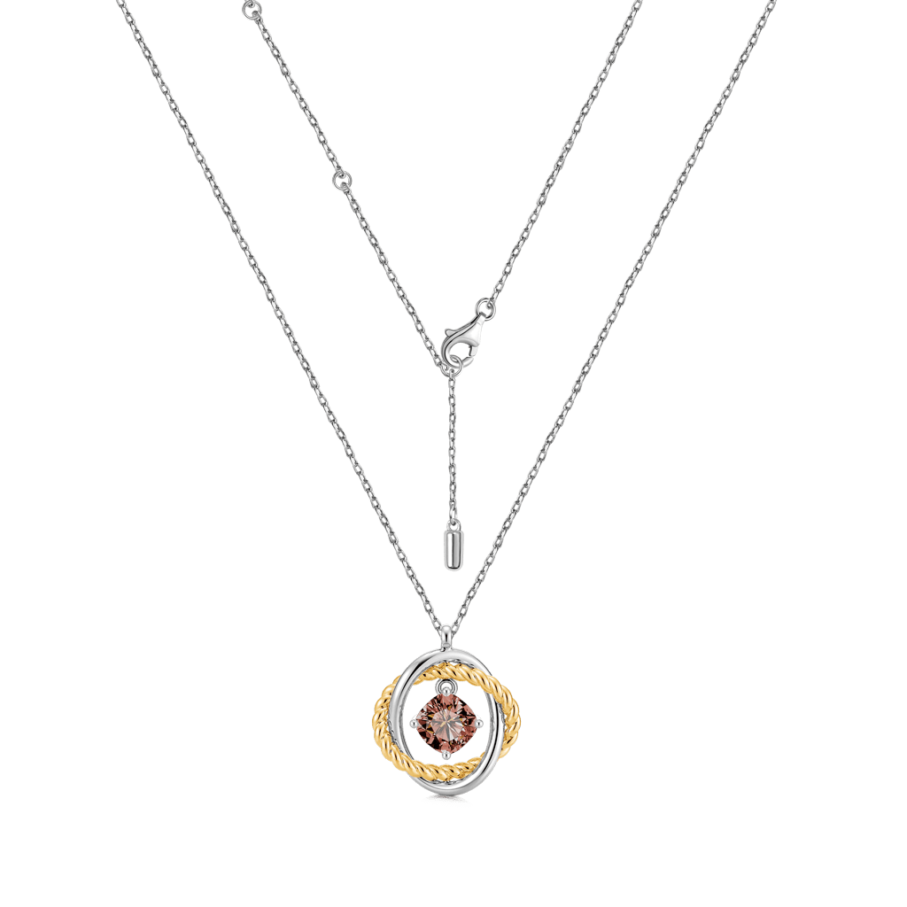 Brown Cushion Crossover Necklace image number 1