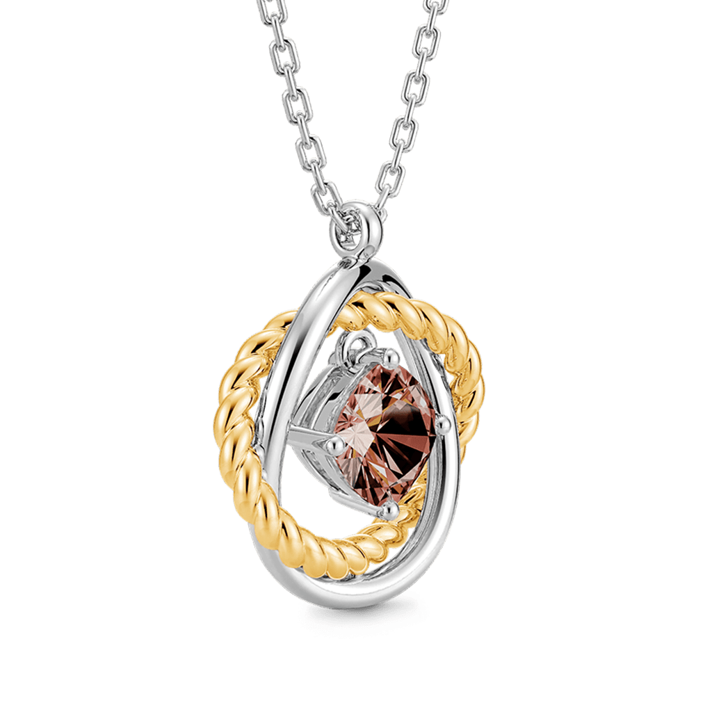 Brown Cushion Crossover Necklace image number 2