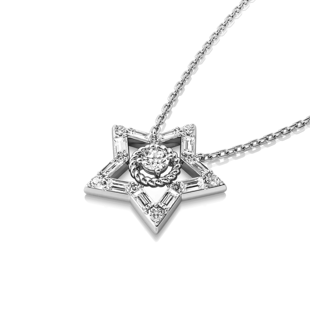 Shiny Five-pointed Star Necklace image number 2