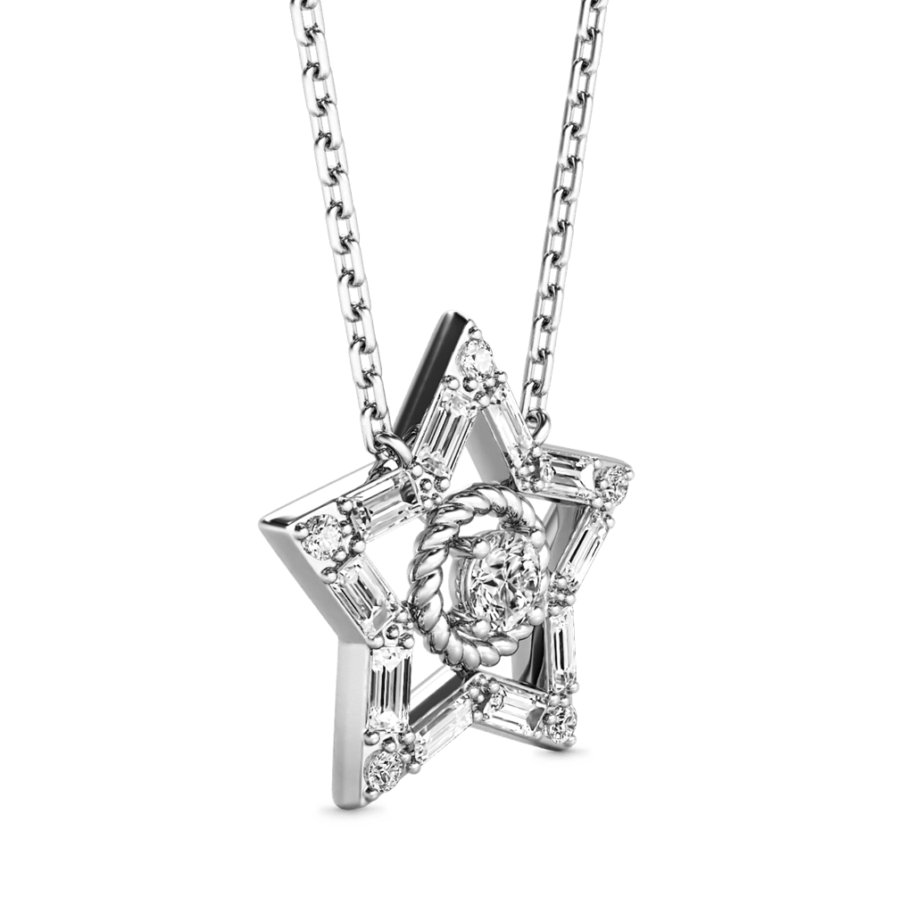 Shiny Five-pointed Star Necklace image number 3