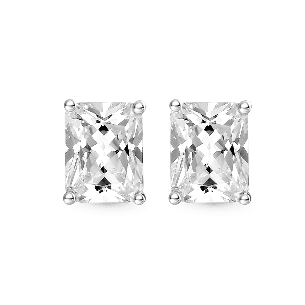 Radiant Cut Twisted Rope Studs Earrings image number 1