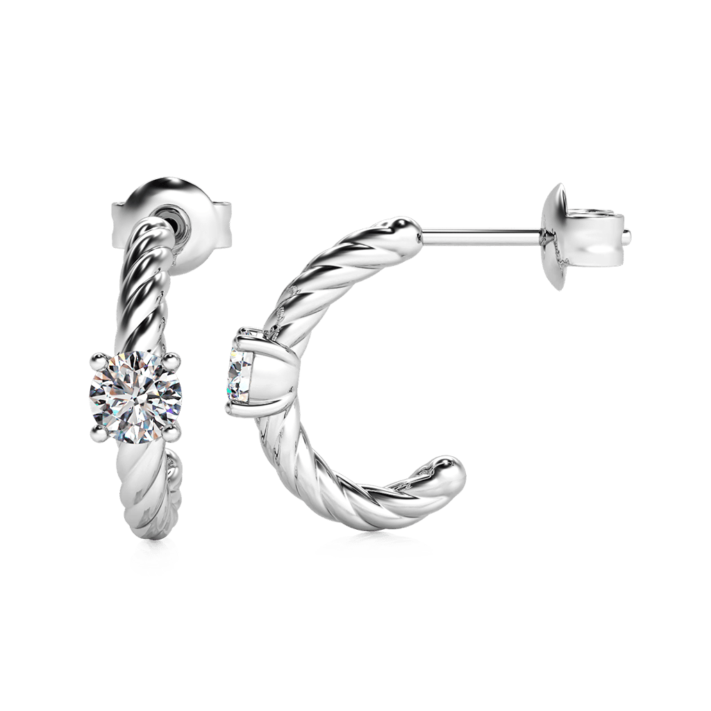 Twisted C-hoop Earrings image number 1