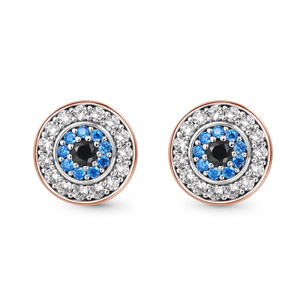 Sparkle Devil's Eye Paved Stud Earrings image number 0