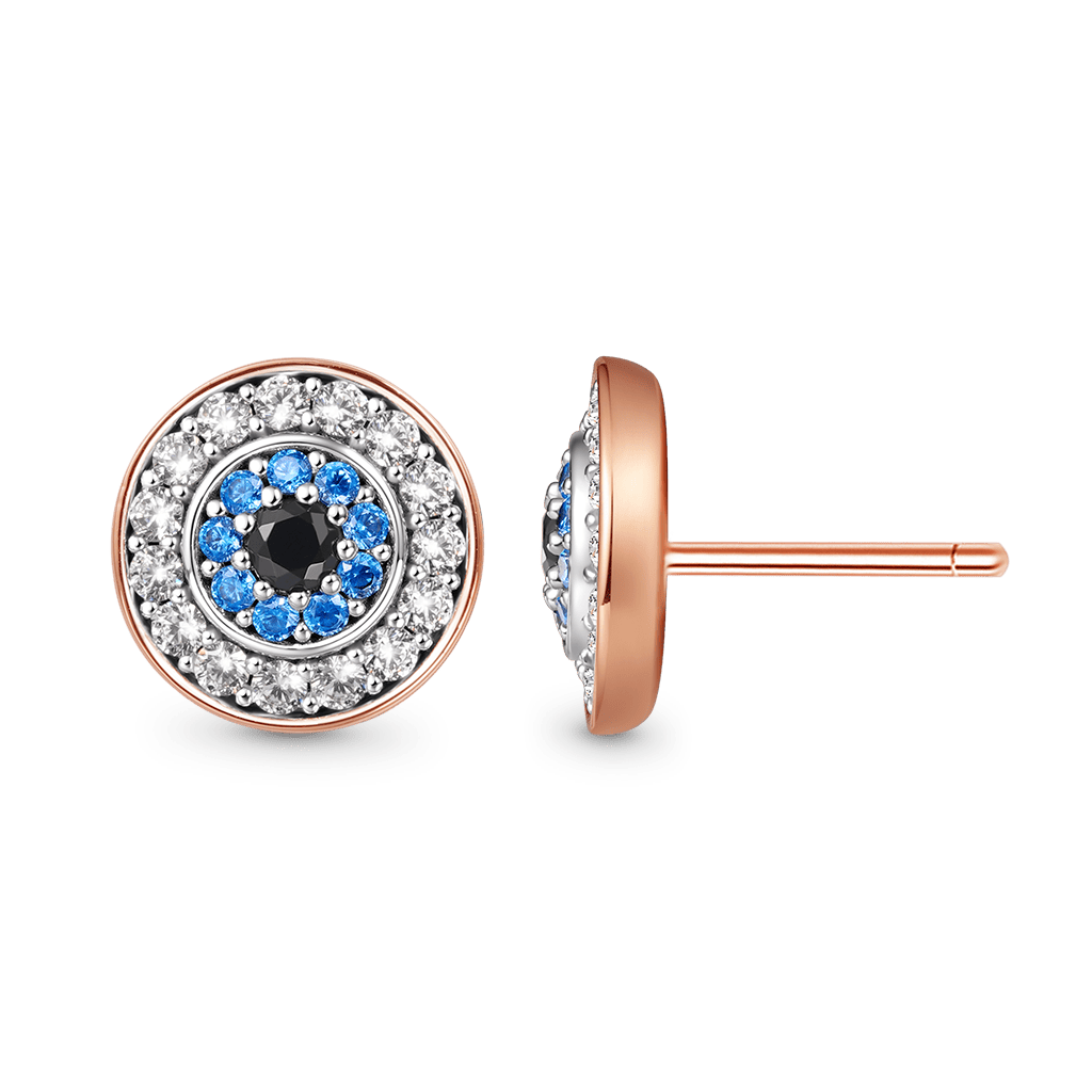 Sparkle Devil's Eye Paved Stud Earrings image number 1