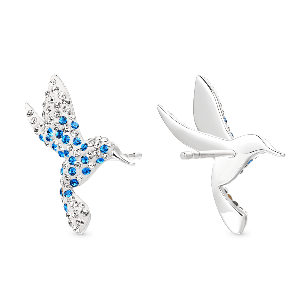 Blue Hummingbird Earrings image number 1
