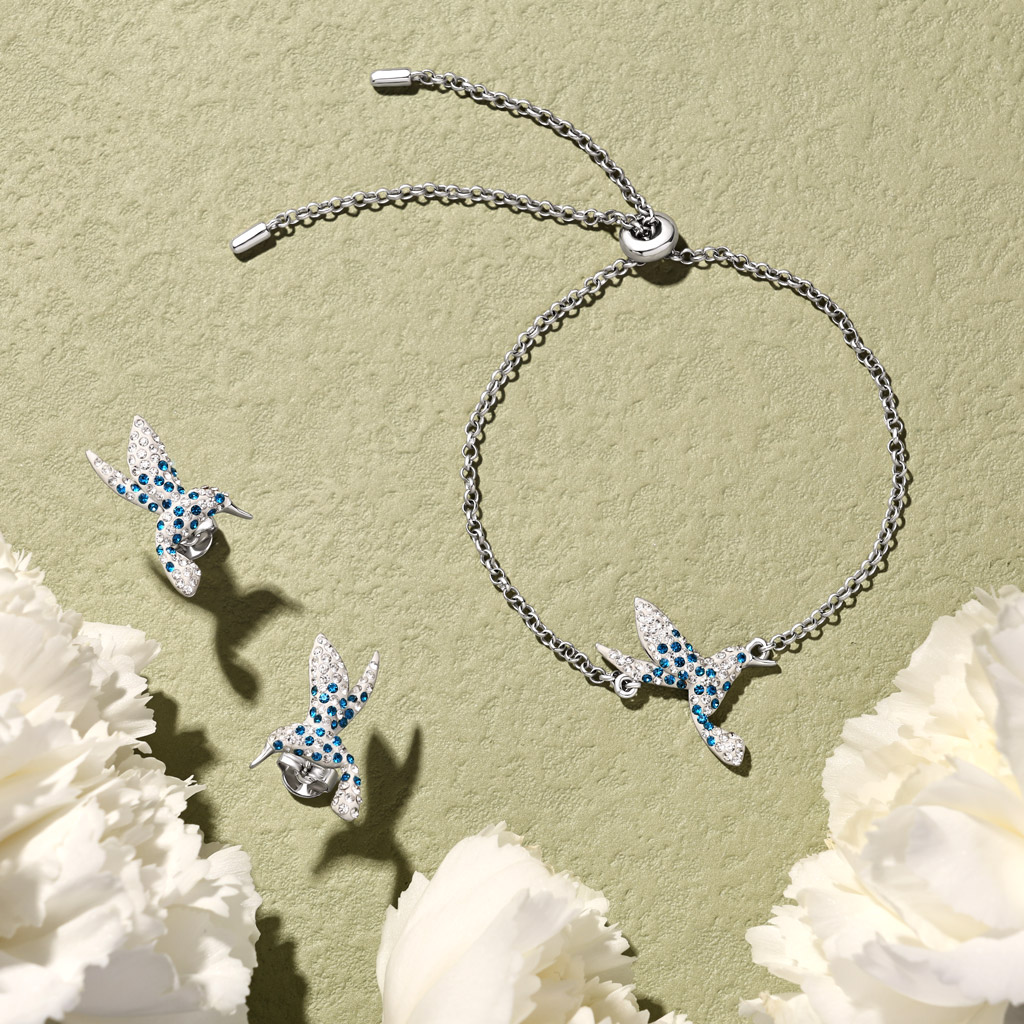 Blue Hummingbird Earrings image number 3