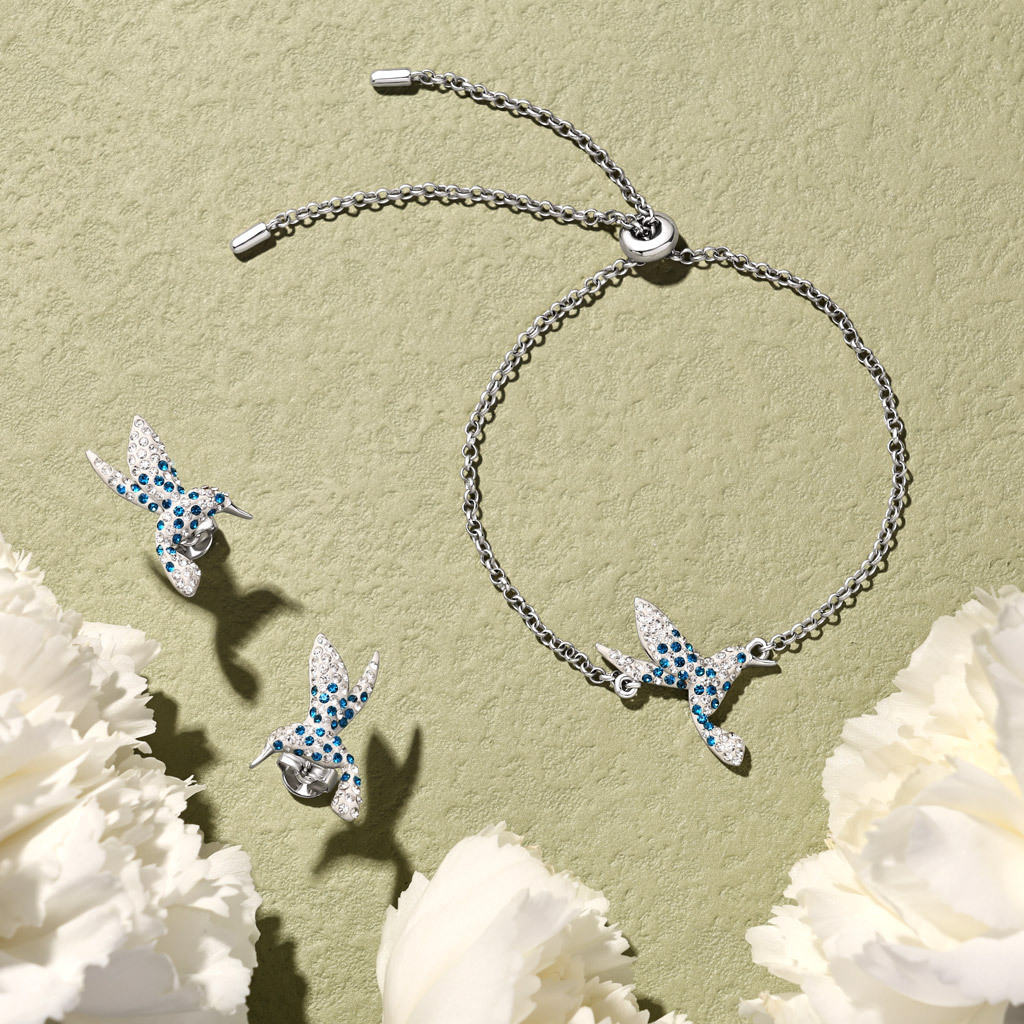 Blue Hummingbird Earrings image number 3