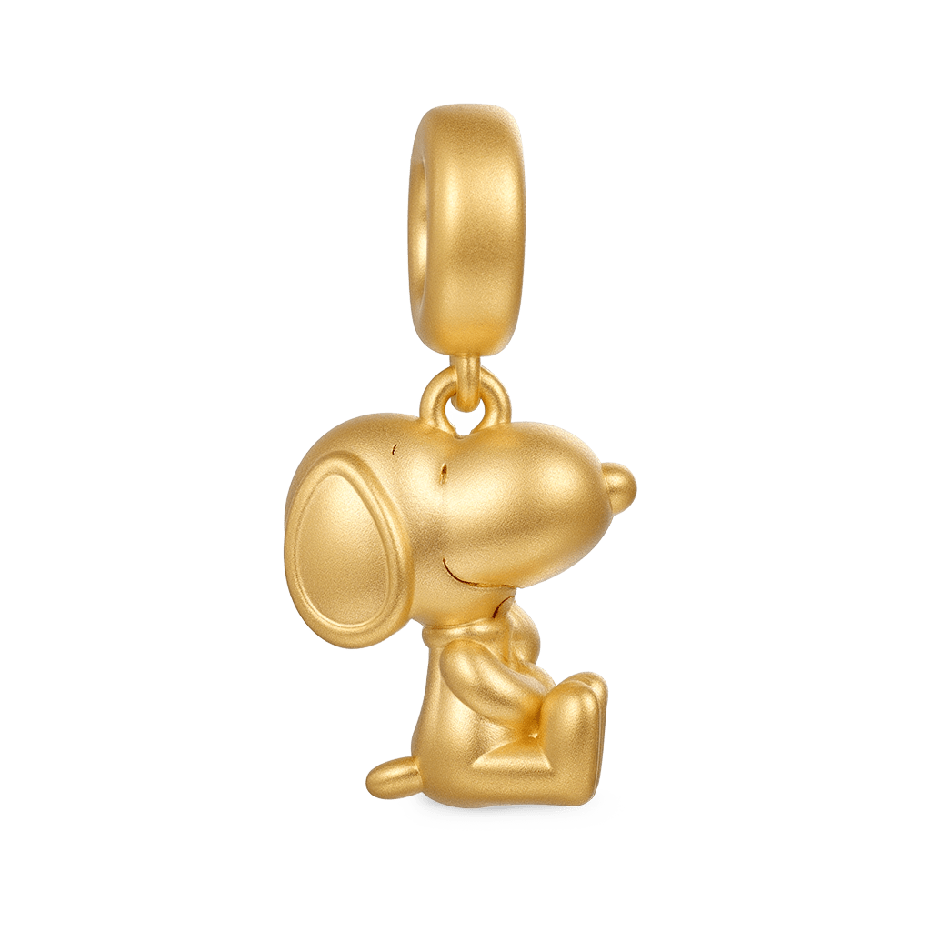 18k Gold Snoopy Hugging Woodstock Pendant image number 1