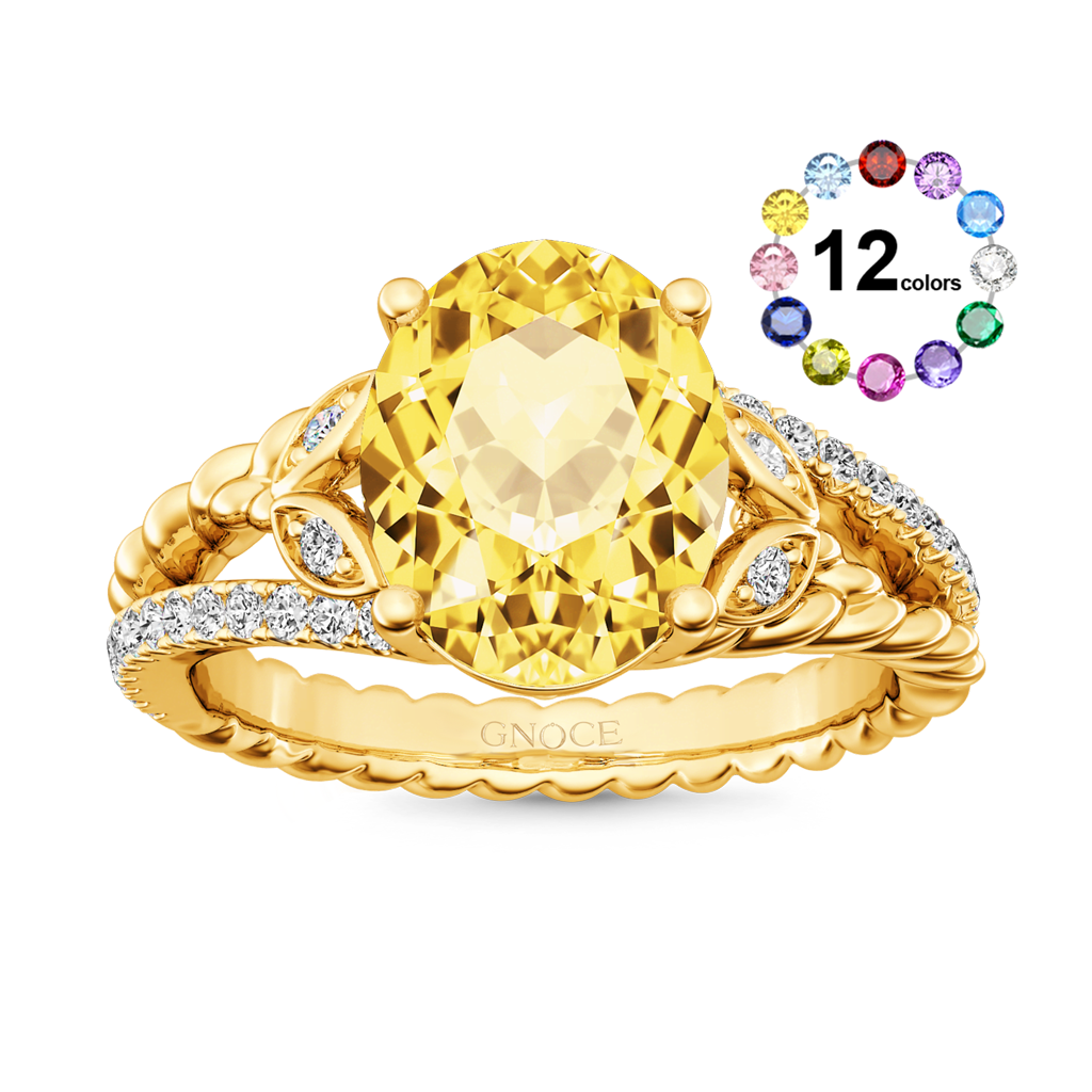 Oval-cut Vintage Split Shank Ring image number 0
