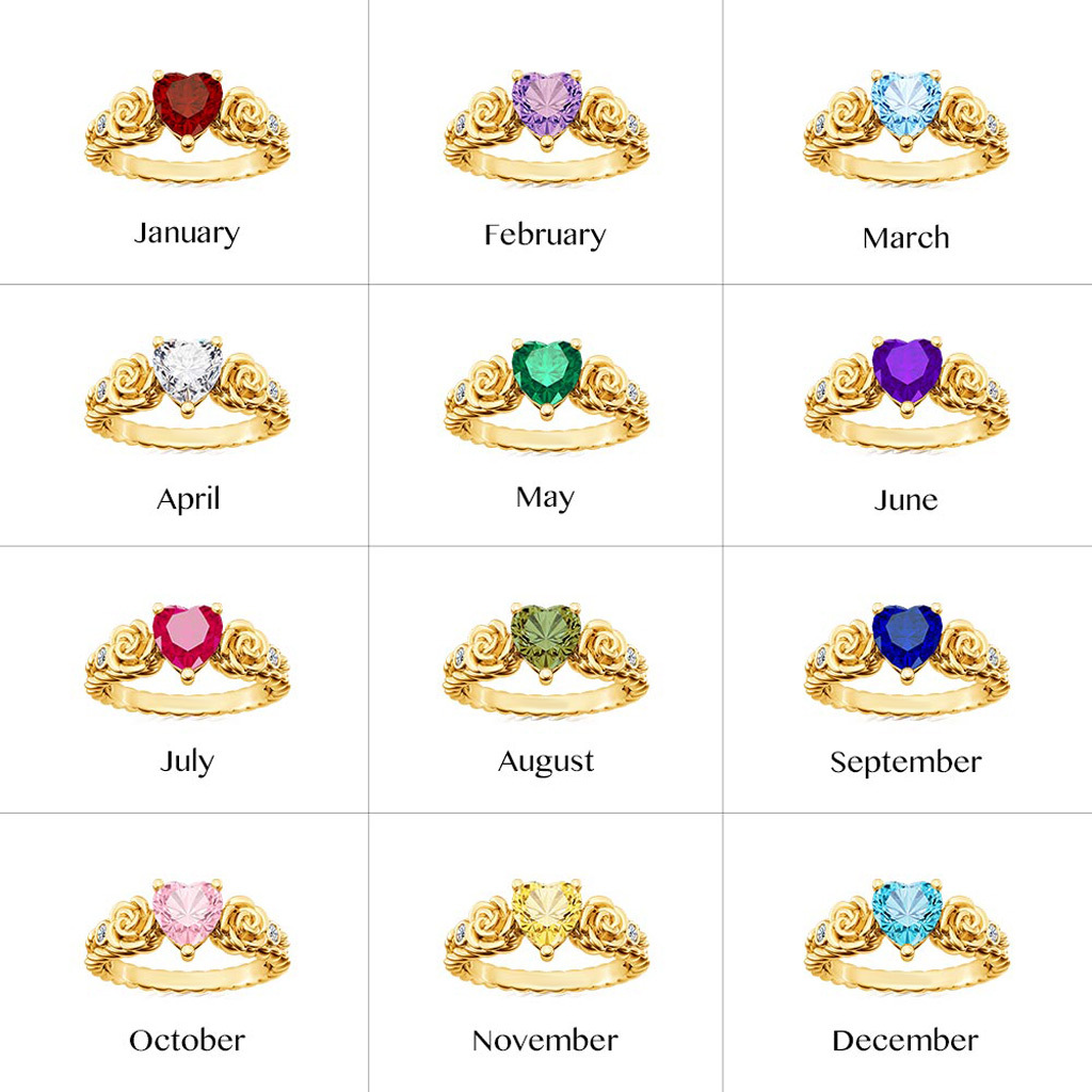 Heart Rose Flower Engagement Ring image number 4