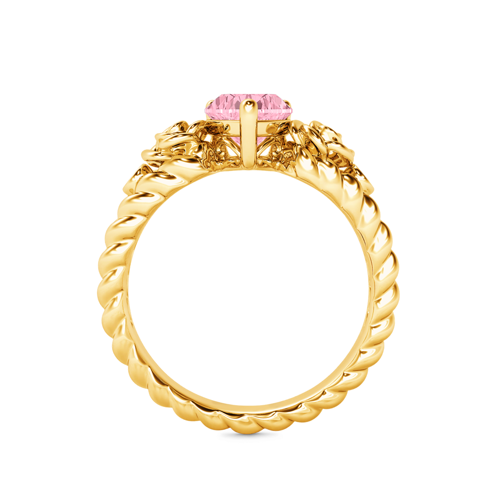 Heart Rose Flower Engagement Ring image number 1