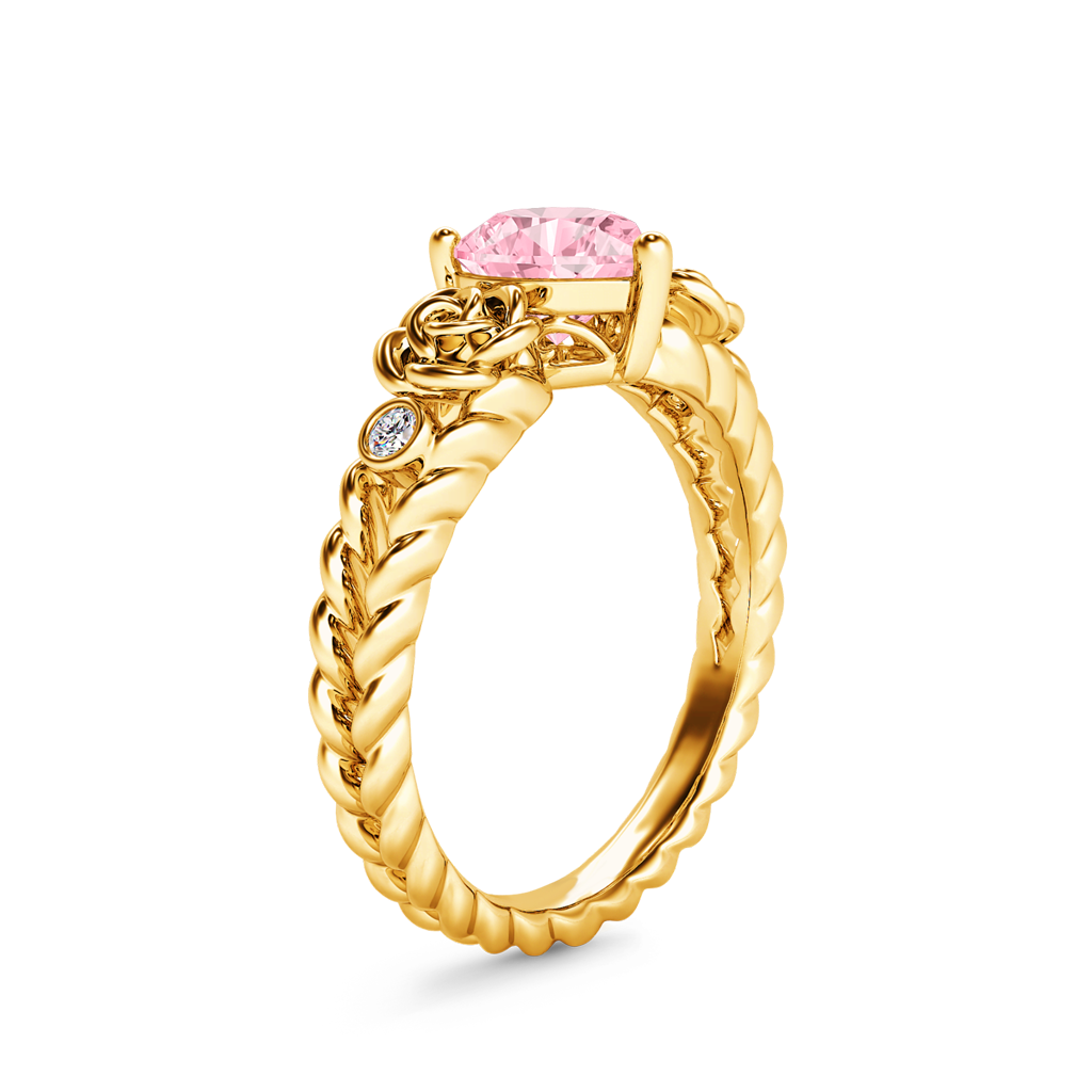 Heart Rose Flower Engagement Ring image number 2