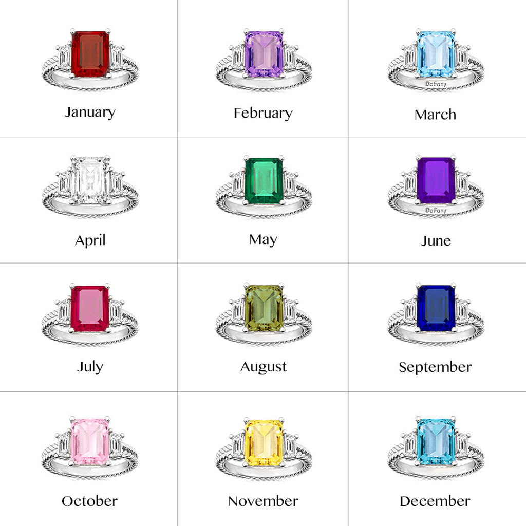 Emerald-cut Three Stone Ring image number 4