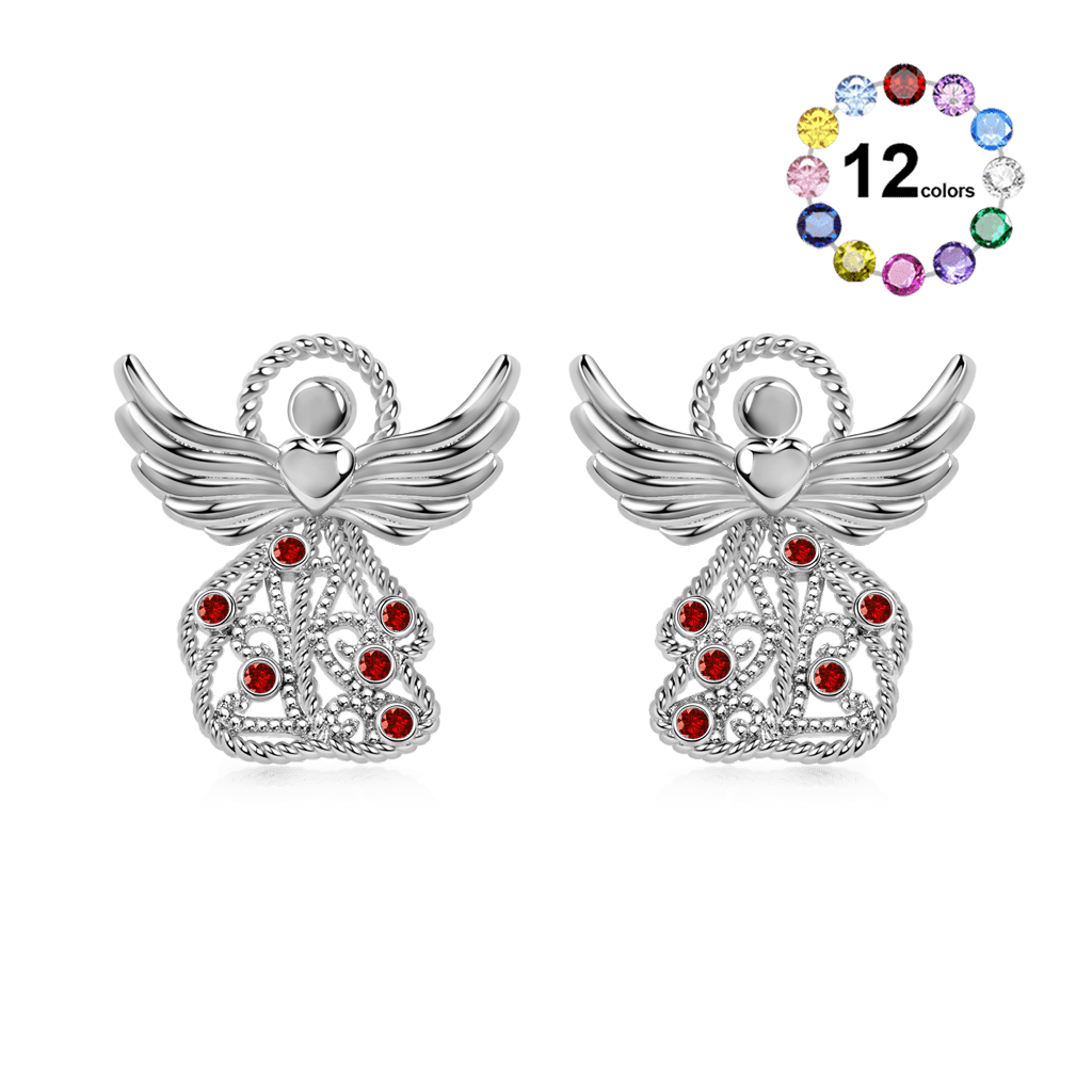 Guardian Angel Birthstone Earrings image number 0