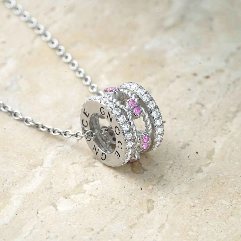 Paving Link Drum Necklace image number 2