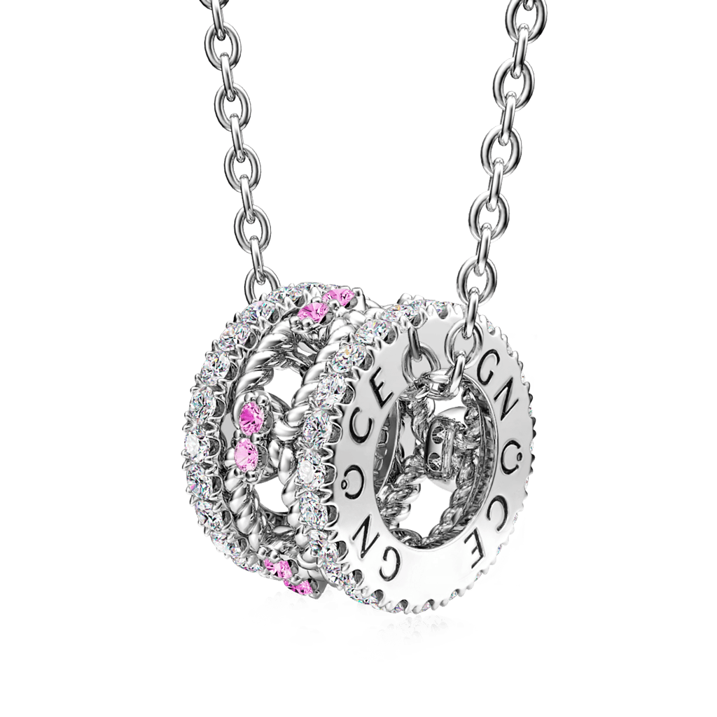 Paving Link Drum Necklace image number 0