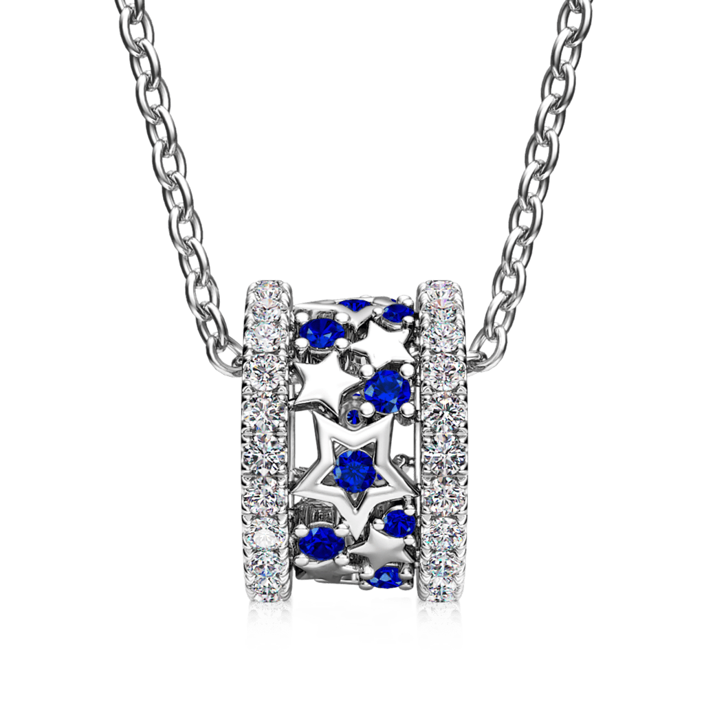 Blue Starry Drum Necklace image number 1