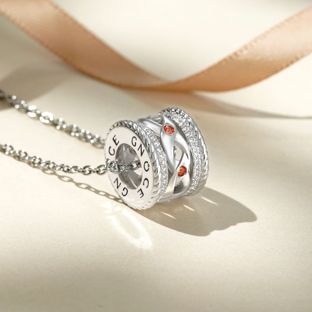 Elegant Crossover Drum Necklace image number 2