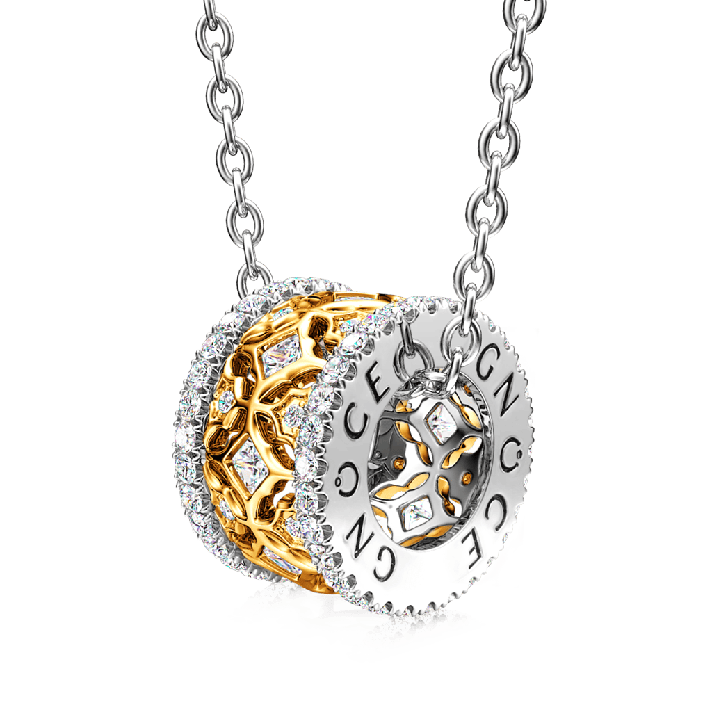 Halo Ruby Deluxe Drum Necklace image number 0