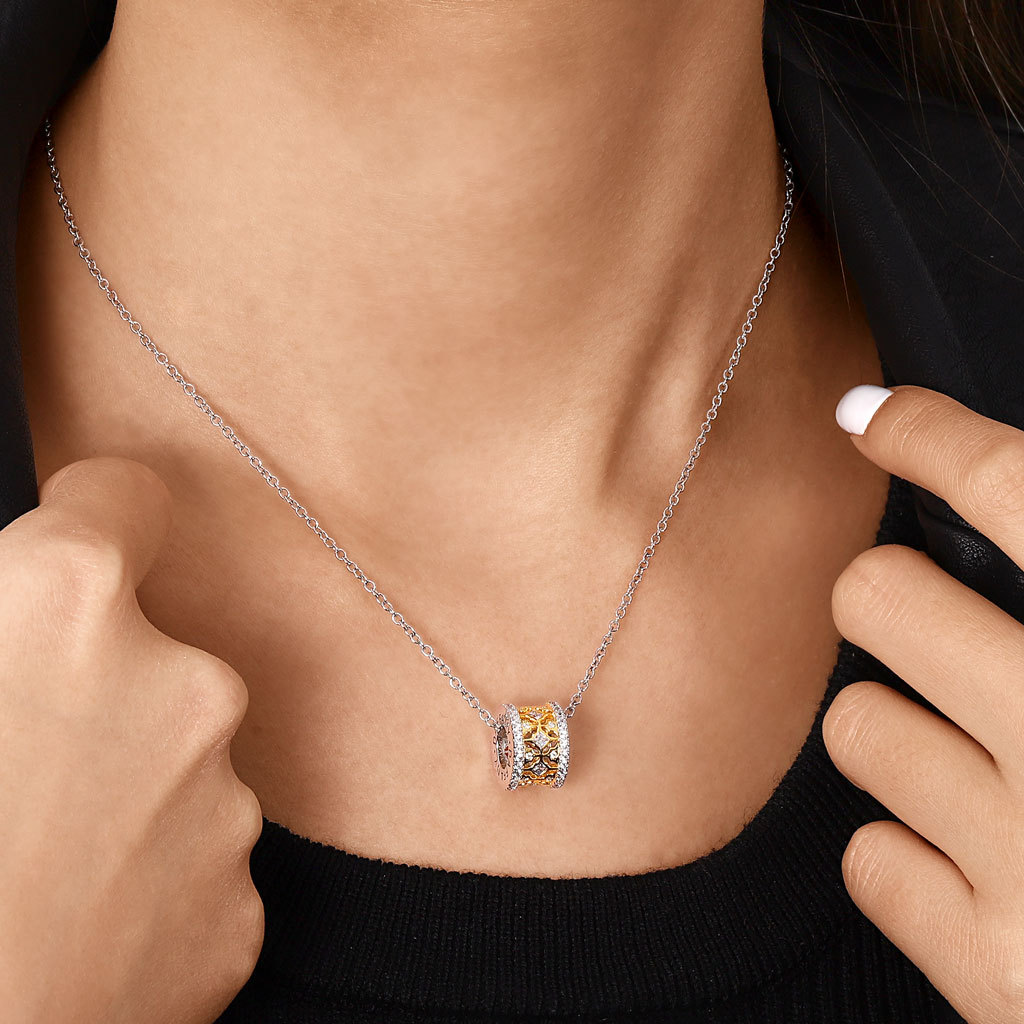 Halo Ruby Deluxe Drum Necklace image number 5