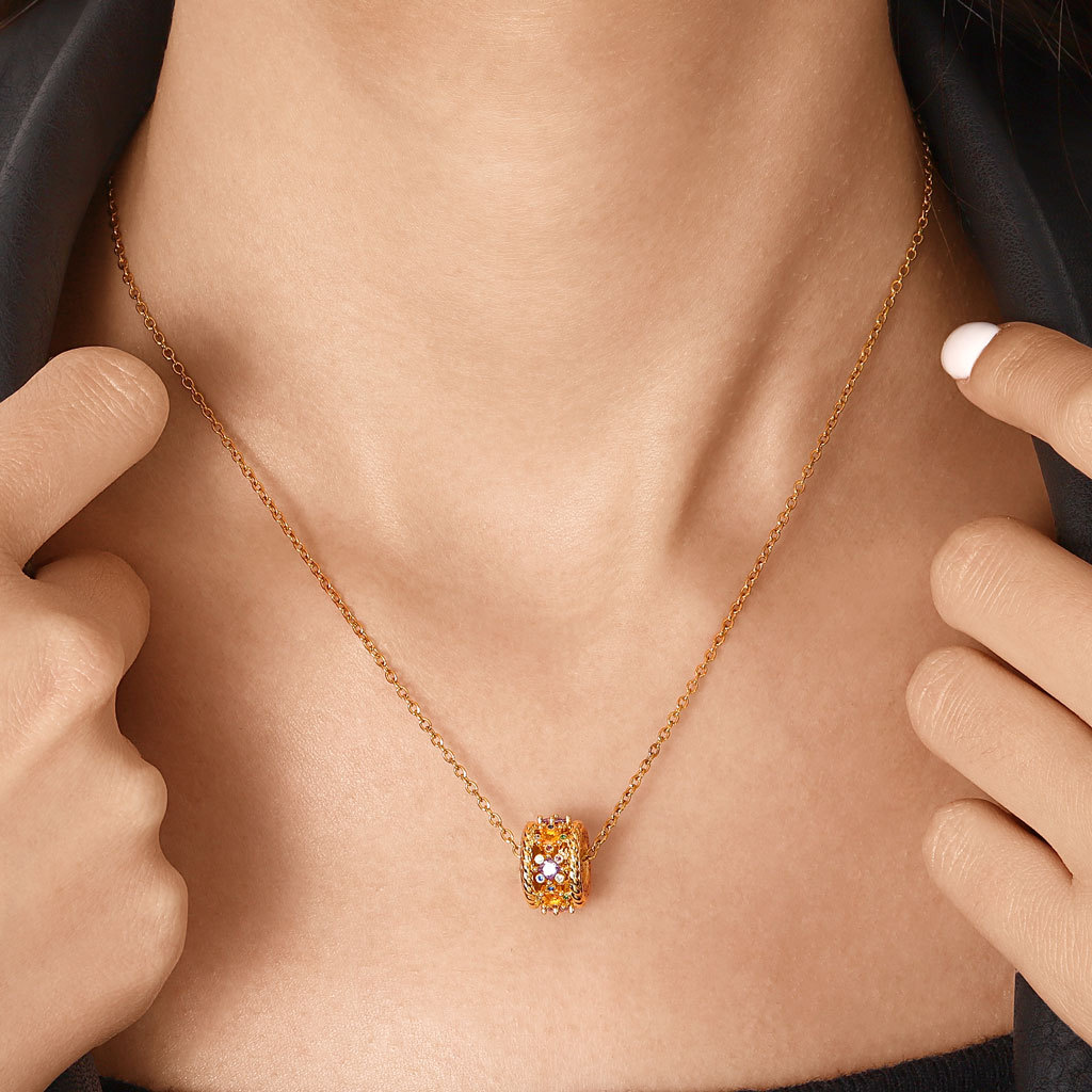 "Sunny Day" Drum Pendant Necklace image number 3