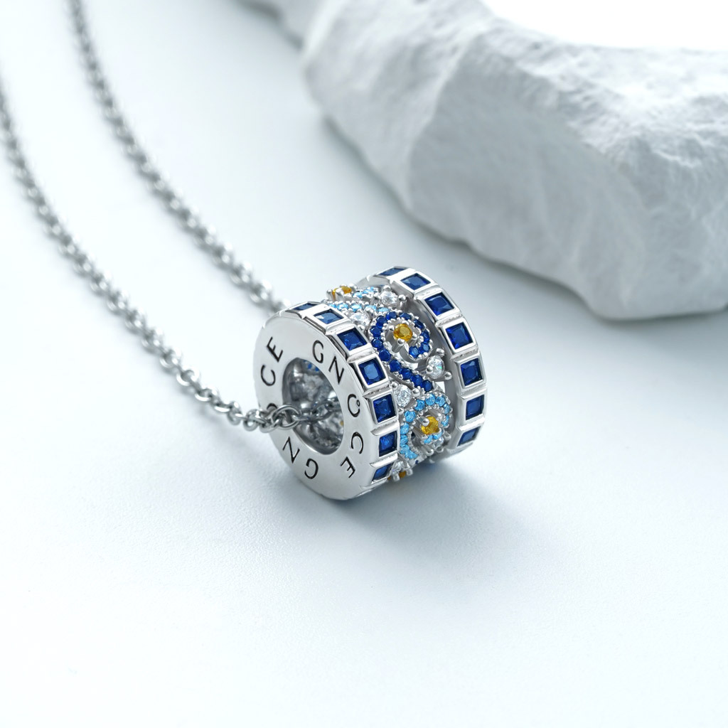 Starry Night Drum Pendant Necklace image number 2