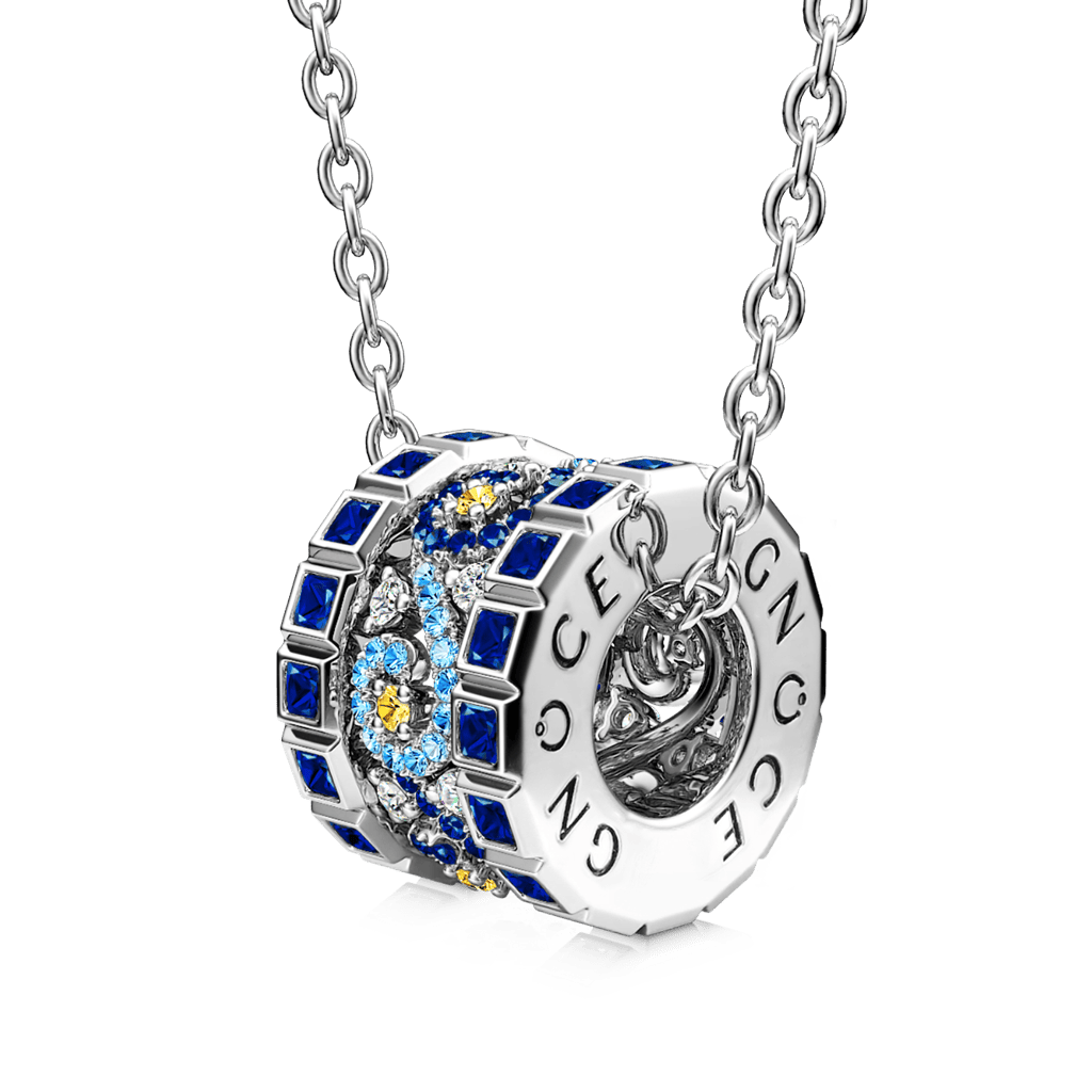 Starry Night Drum Pendant Necklace image number 0