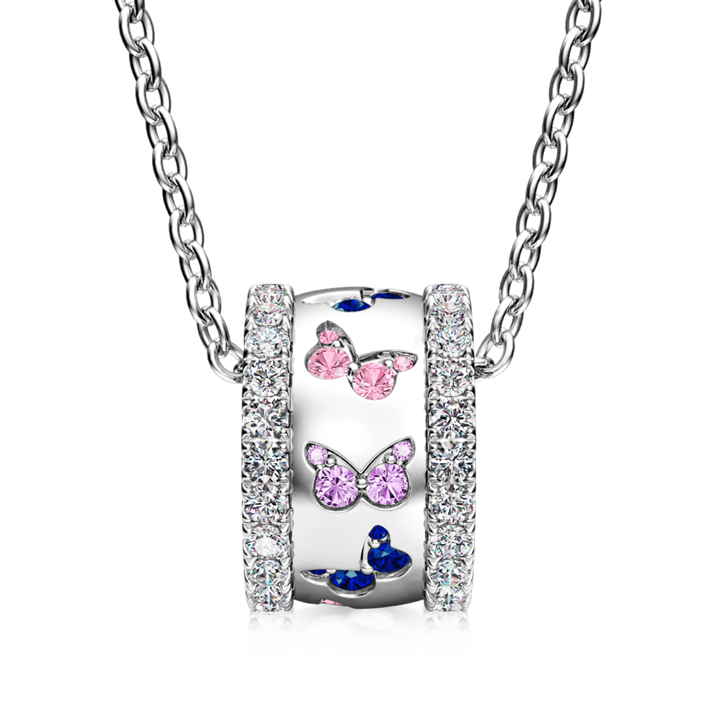 Lovely Butterflies Drum Necklace image number 1