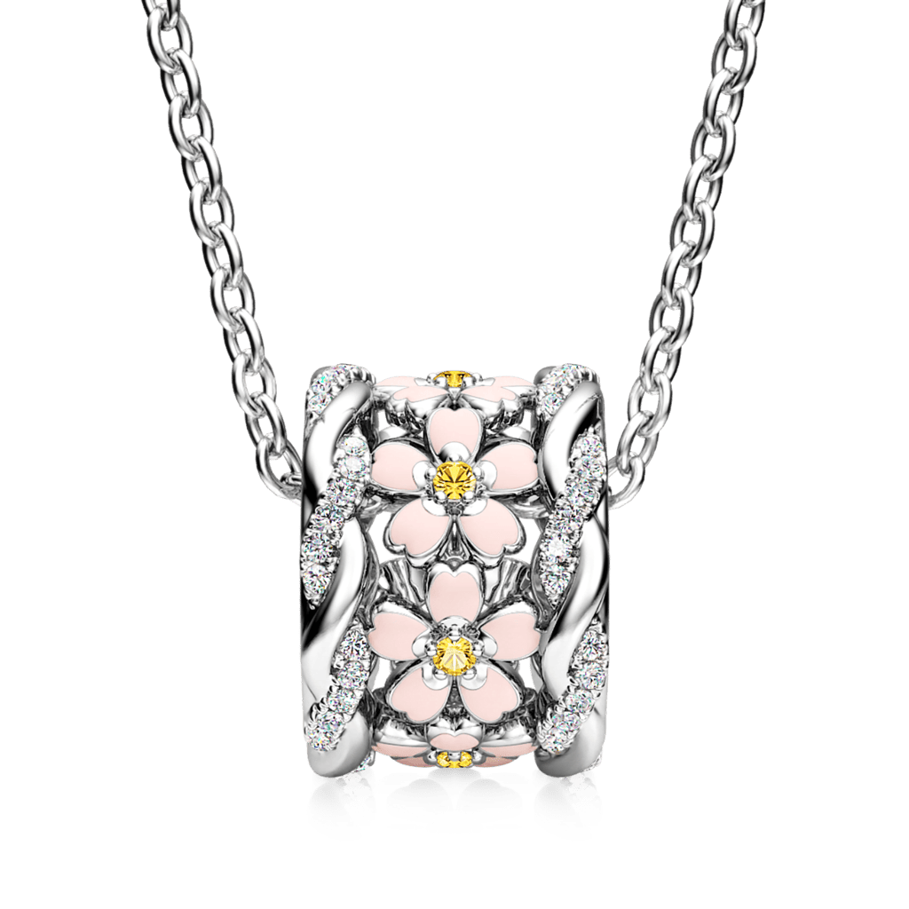 Cherry Blossoms Drum Necklace image number 1