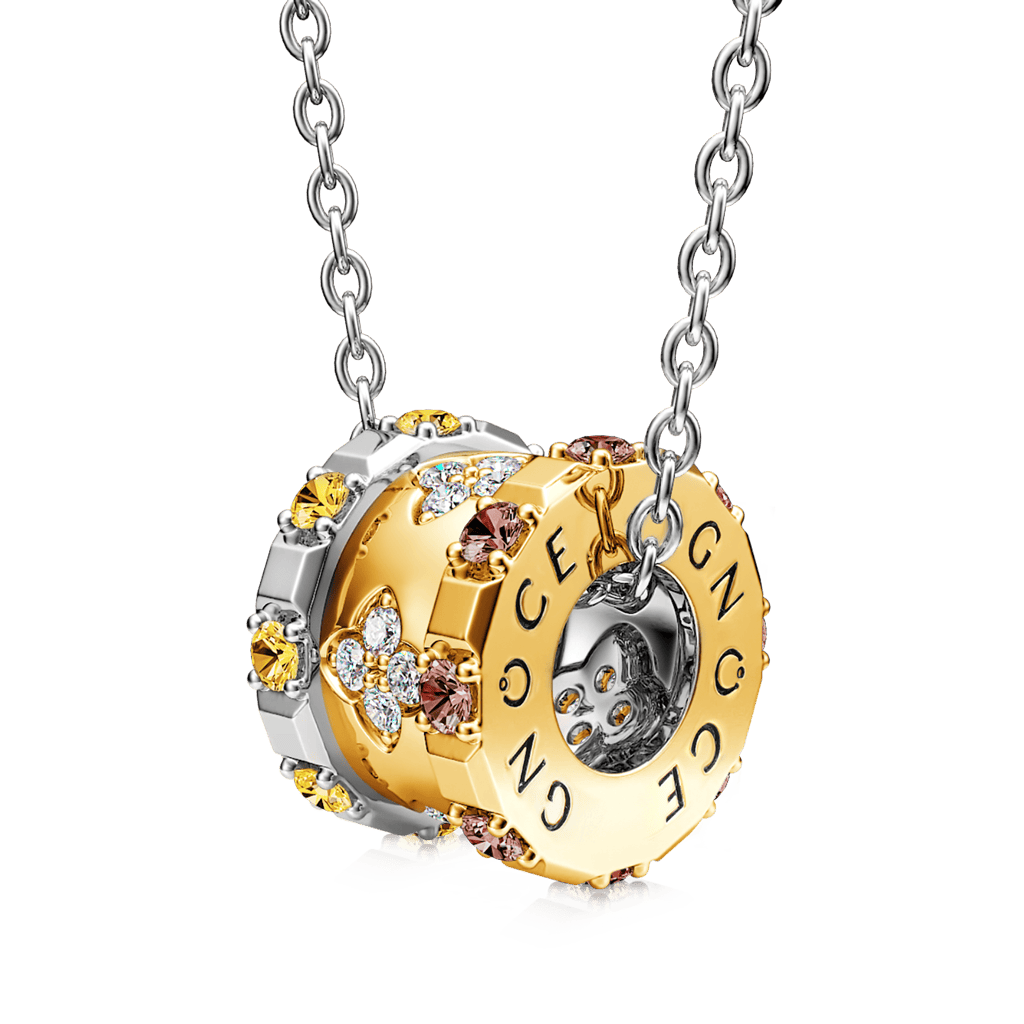 Lucky Four-leaf Clover Drum Necklace image number 0