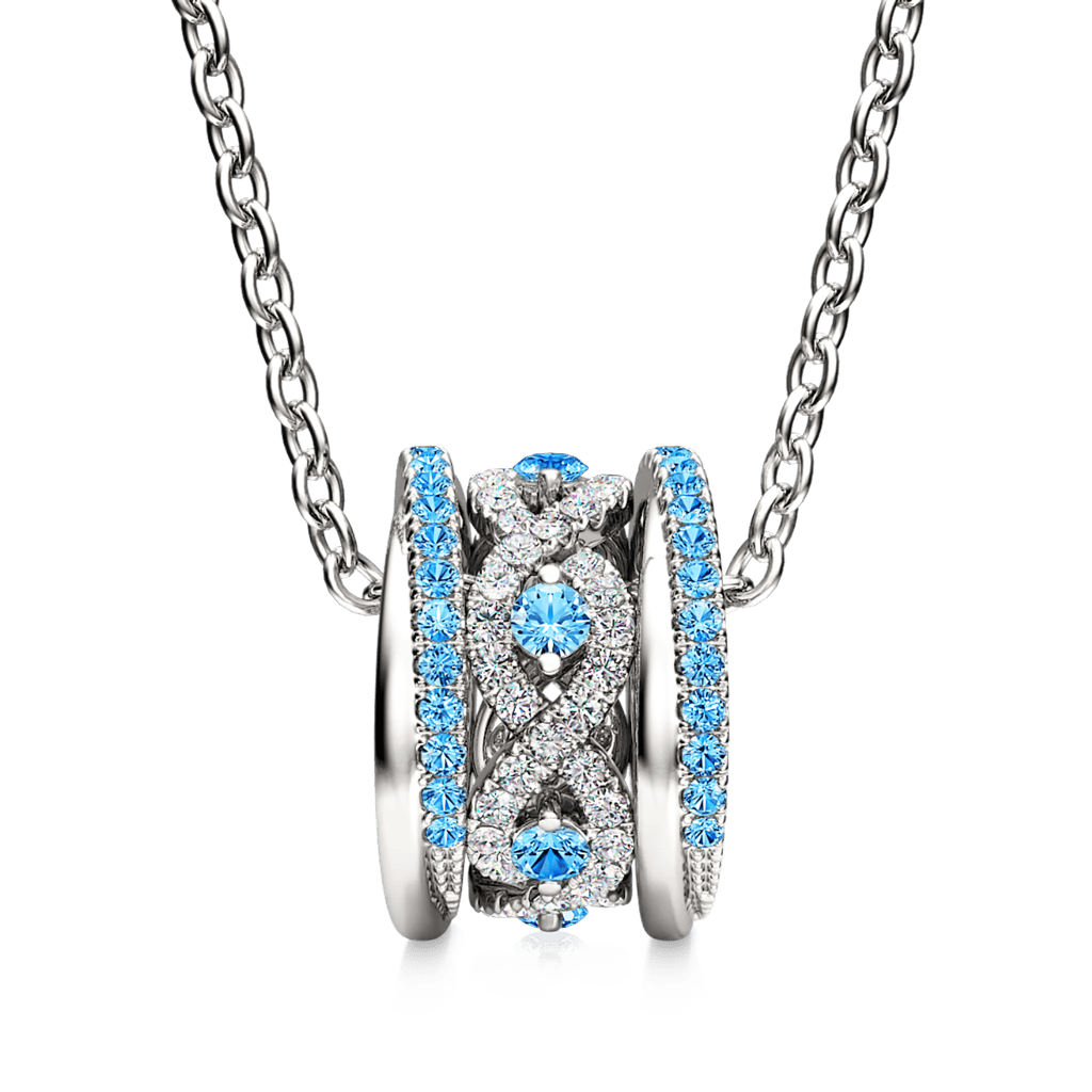 Paved Intertwined Drum Necklace image number 1